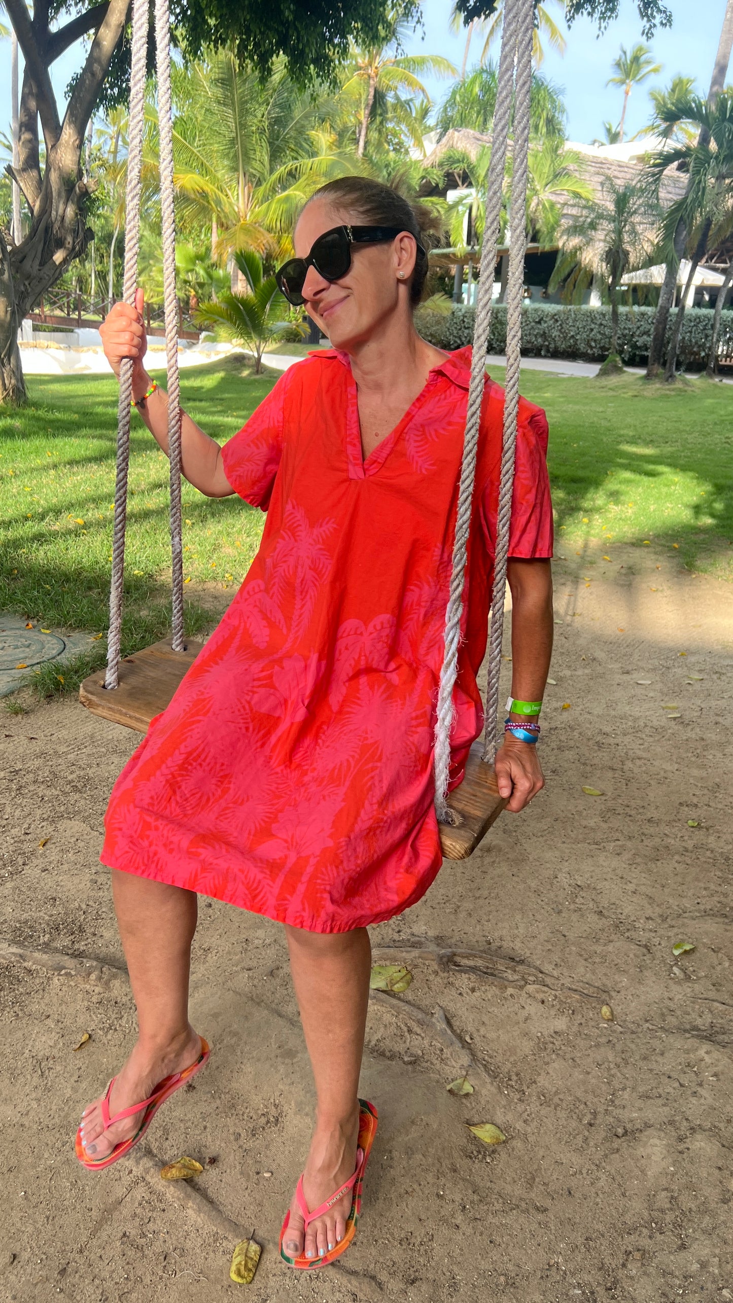 Robe orange & fuchsia "TROPIC"