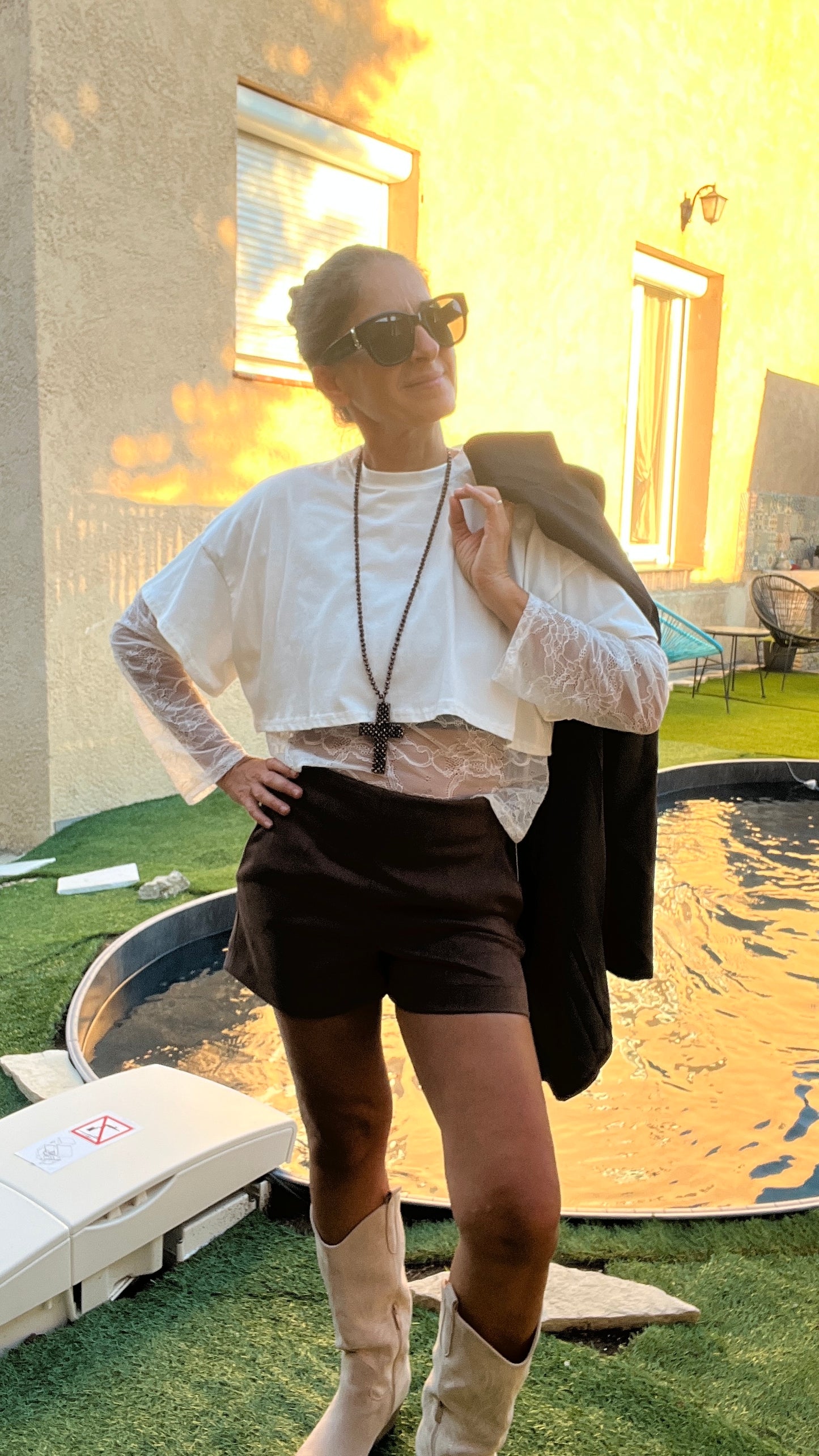 SHORT CHOCOLAT "SUEDINE"