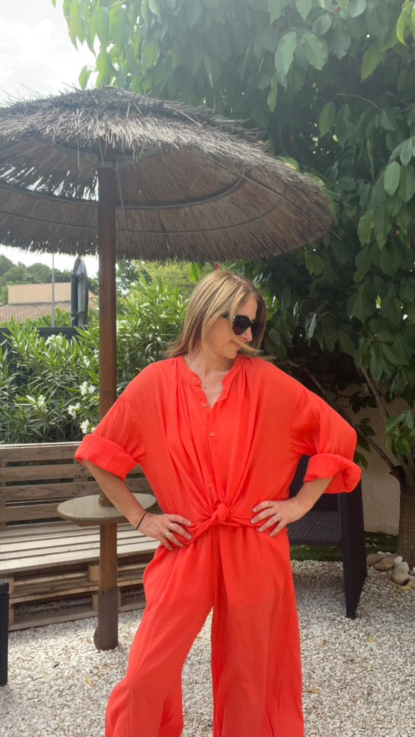 Pantalon fluide orange "RIO"