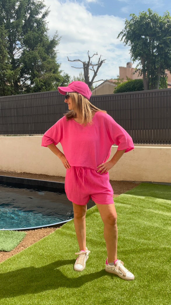 Tee-shirt fuchsia