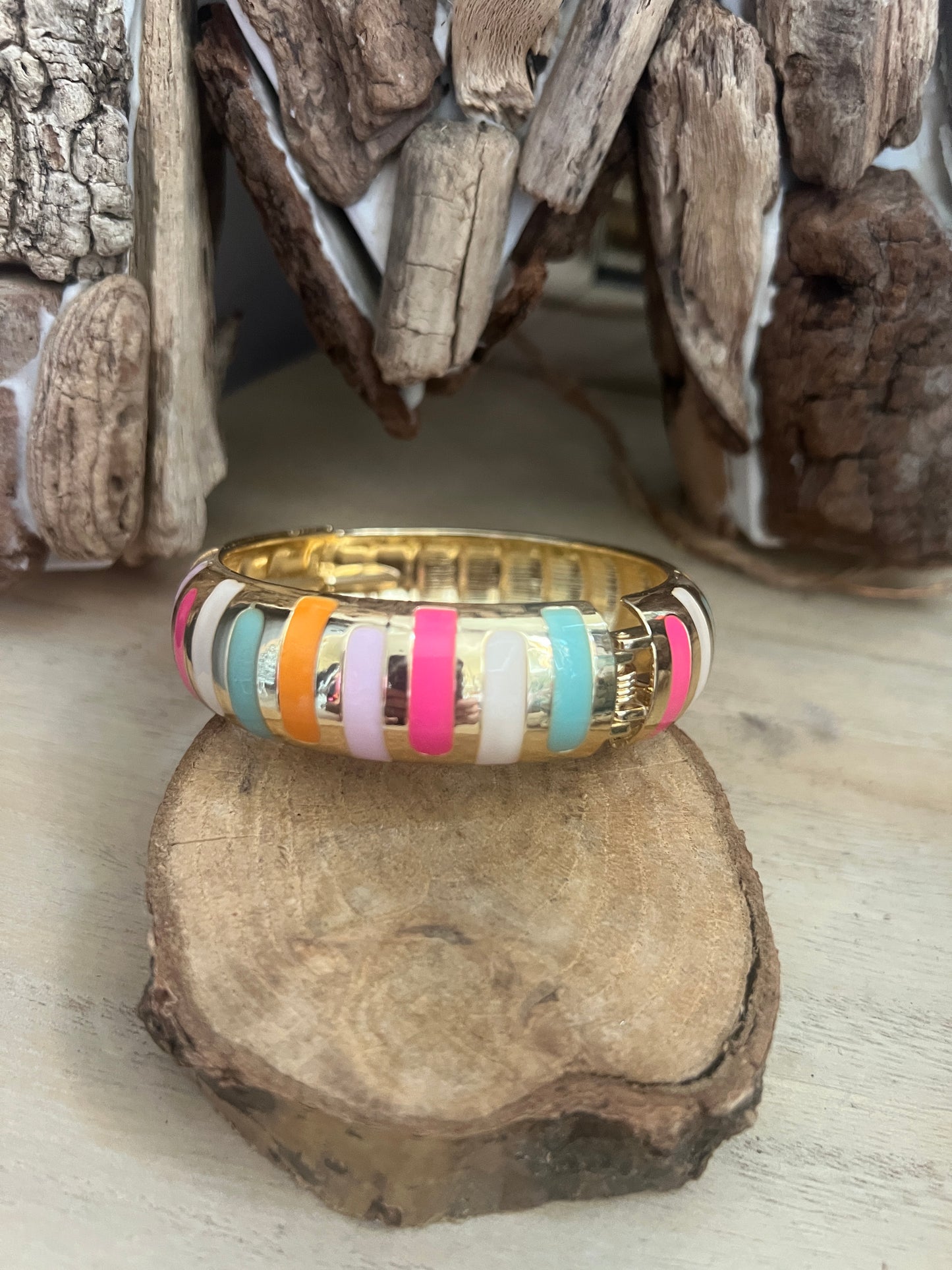 Jonc multicolore "acier inoxydable"