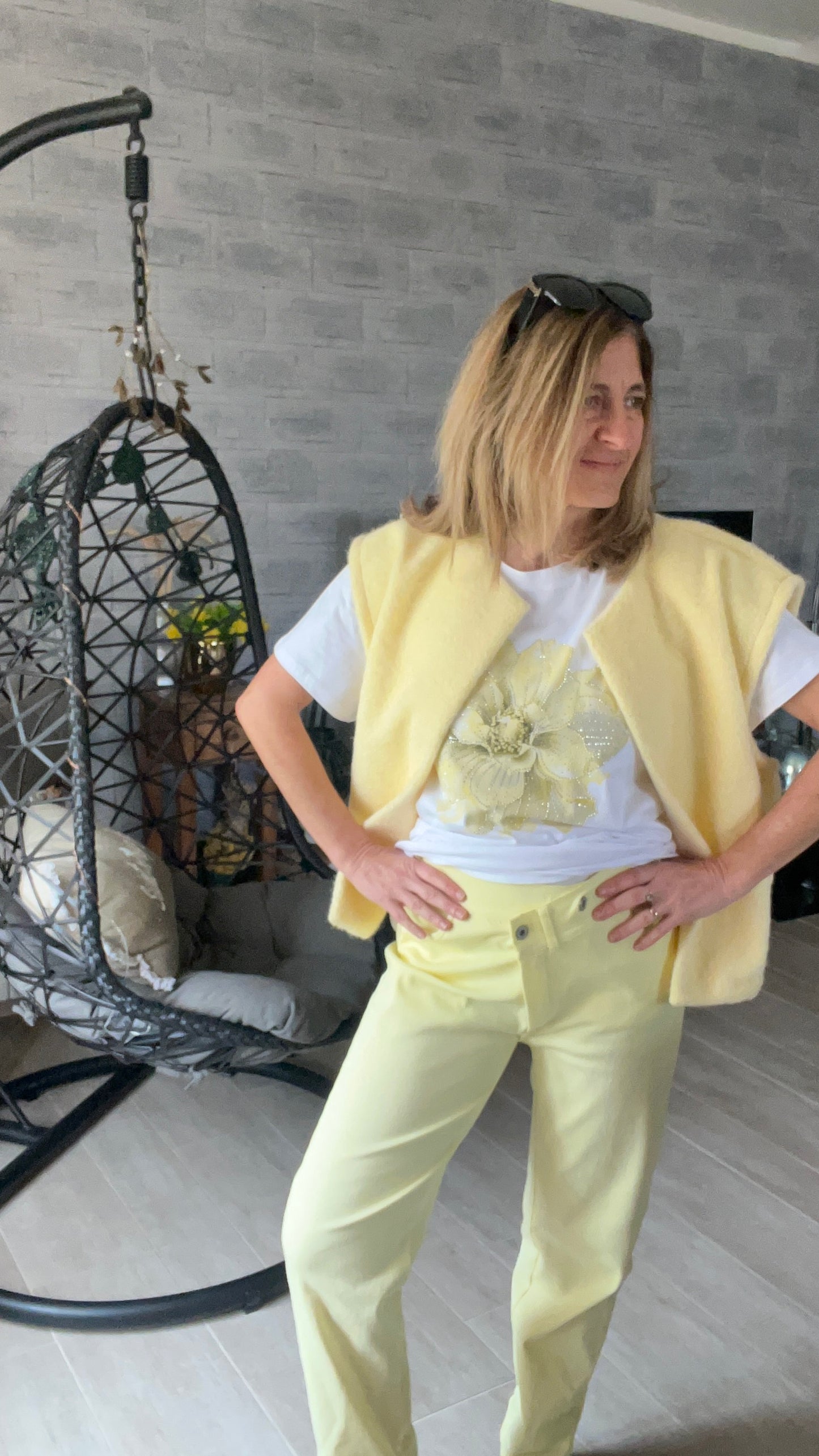 VESTE JAUNE SANS MANCHES "ALEX"