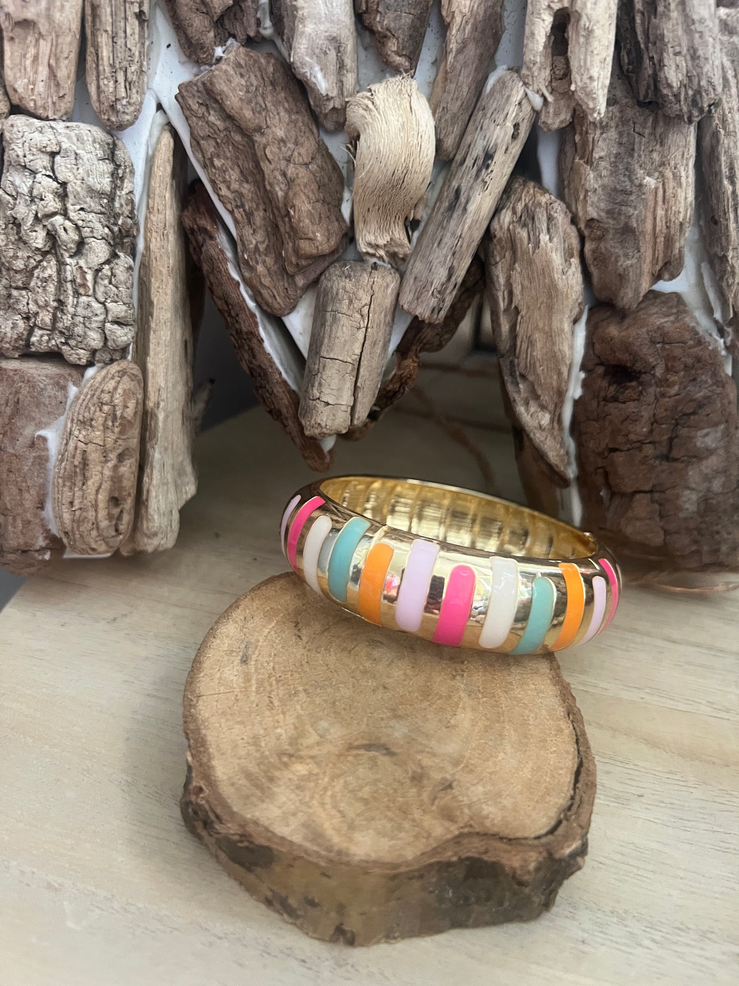 Jonc multicolore "acier inoxydable"
