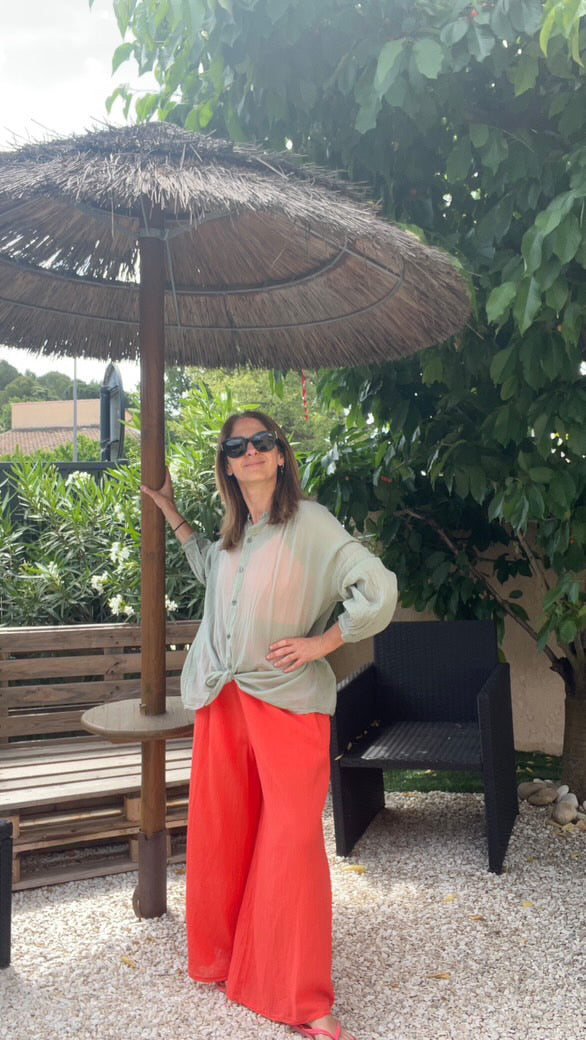 Pantalon fluide orange "RIO"