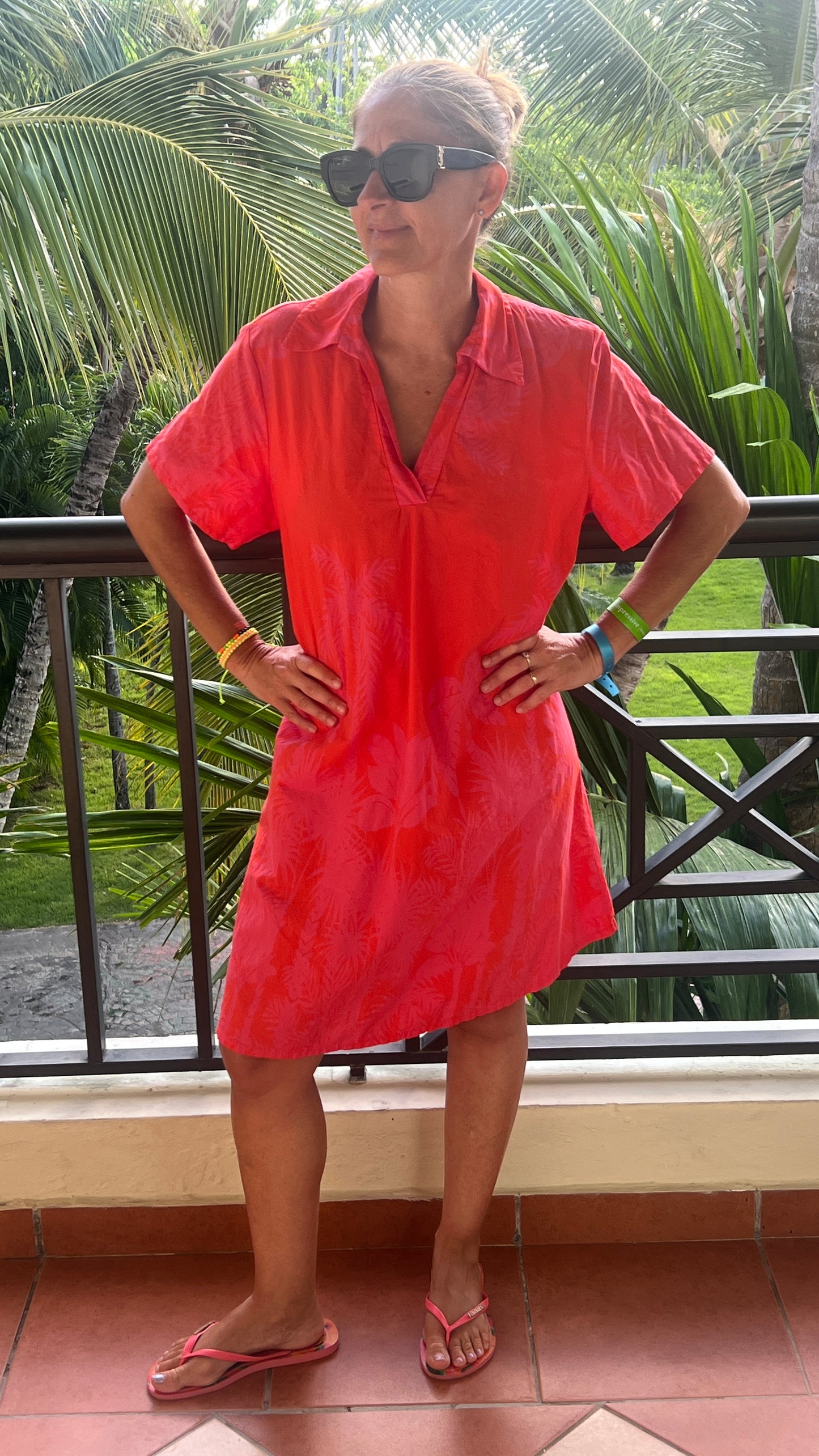 Robe orange & fuchsia "TROPIC"