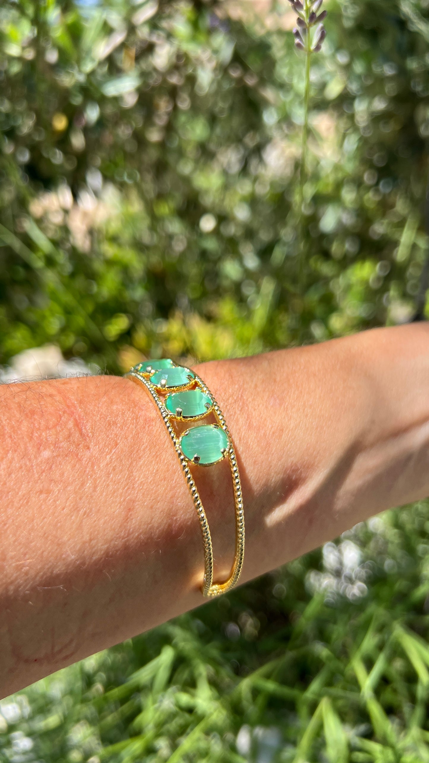 PETITE MANCHETTE PIERRE PRECIEUSE TURQUOISE
