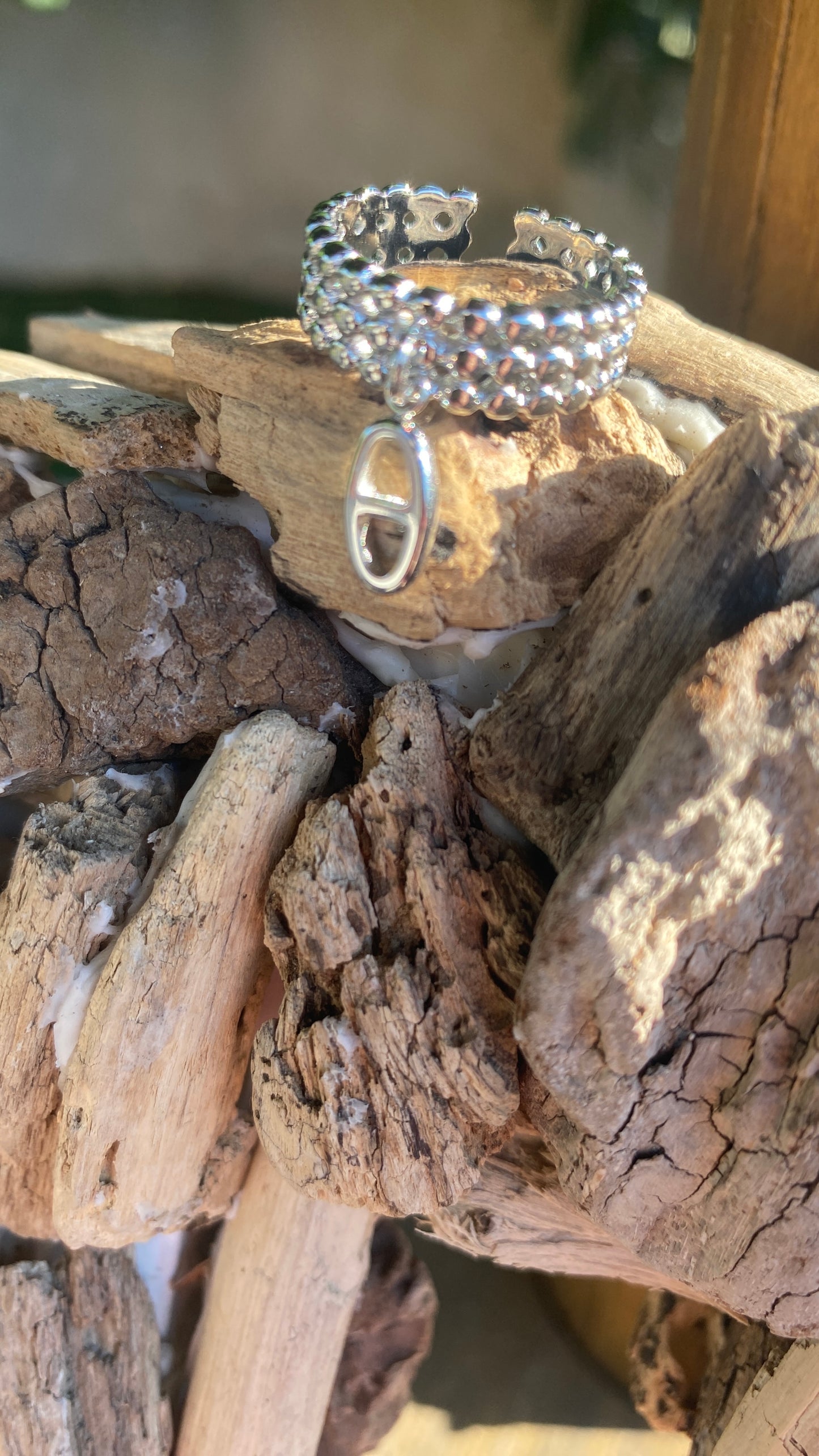 Bague argentée "Médaillon"