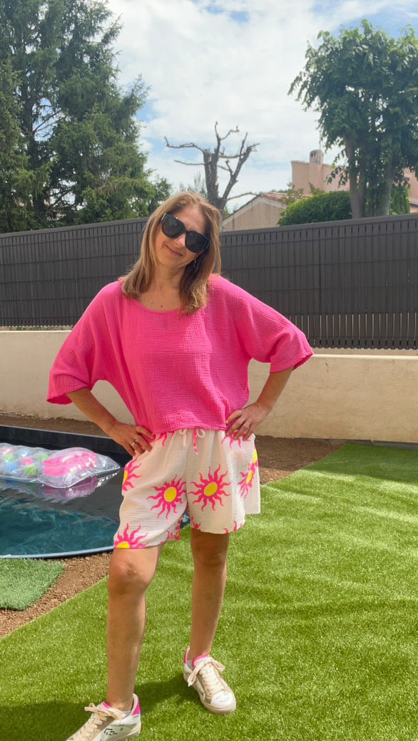 Tee-shirt fuchsia