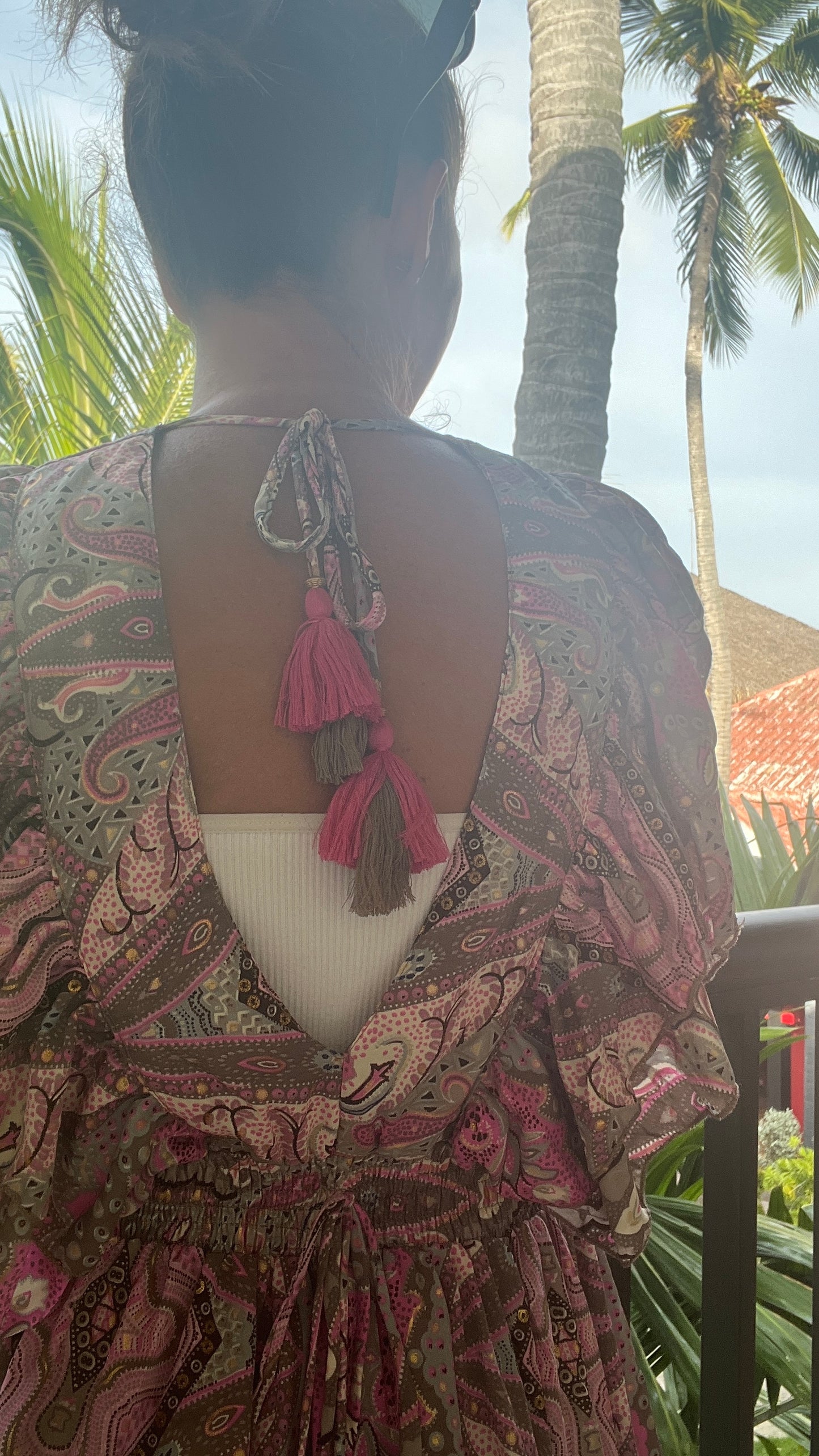 Robe courte rose/violet & grise "