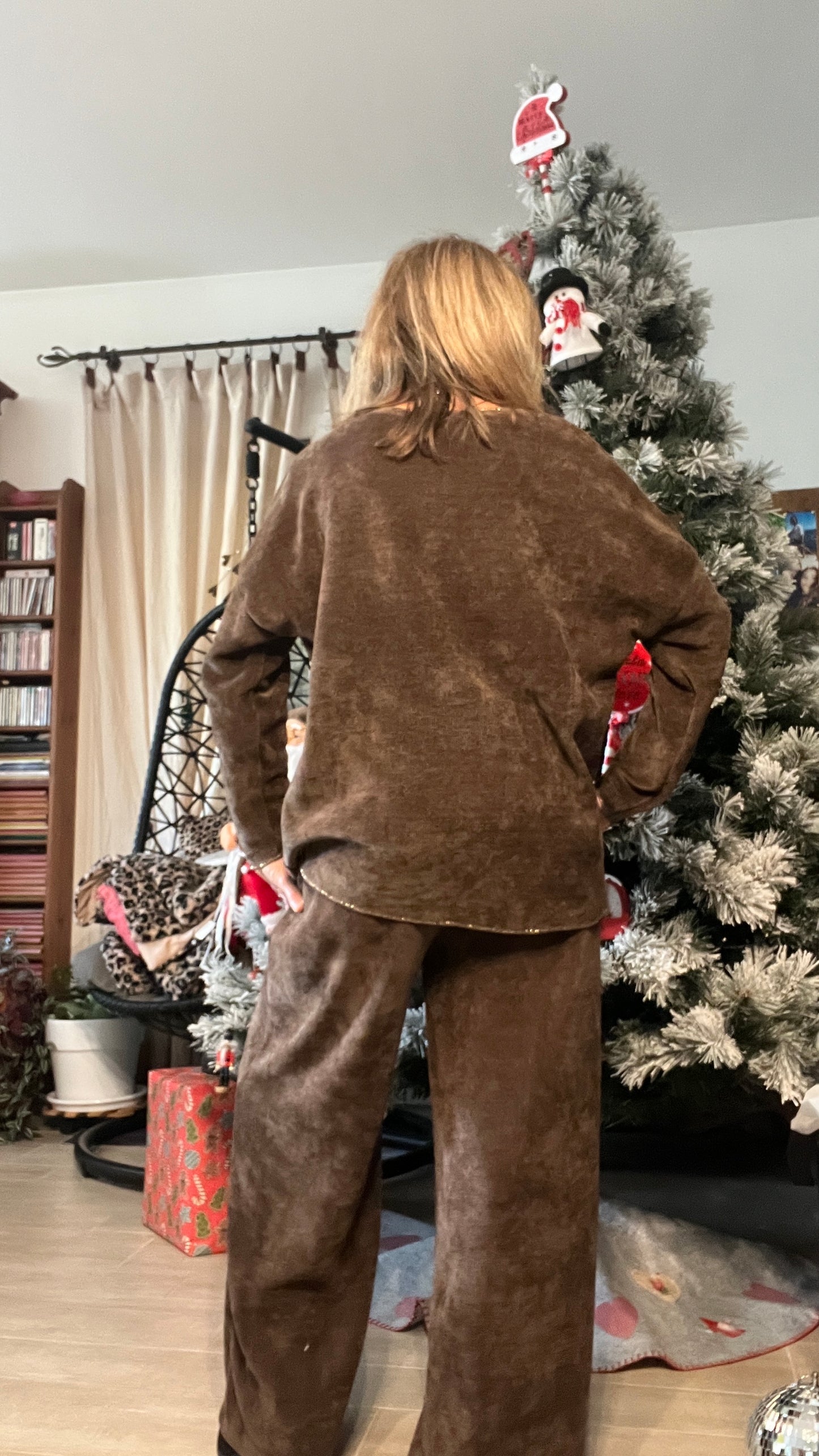 TUNIQUE VELOURS CHOCOLAT AMOUR