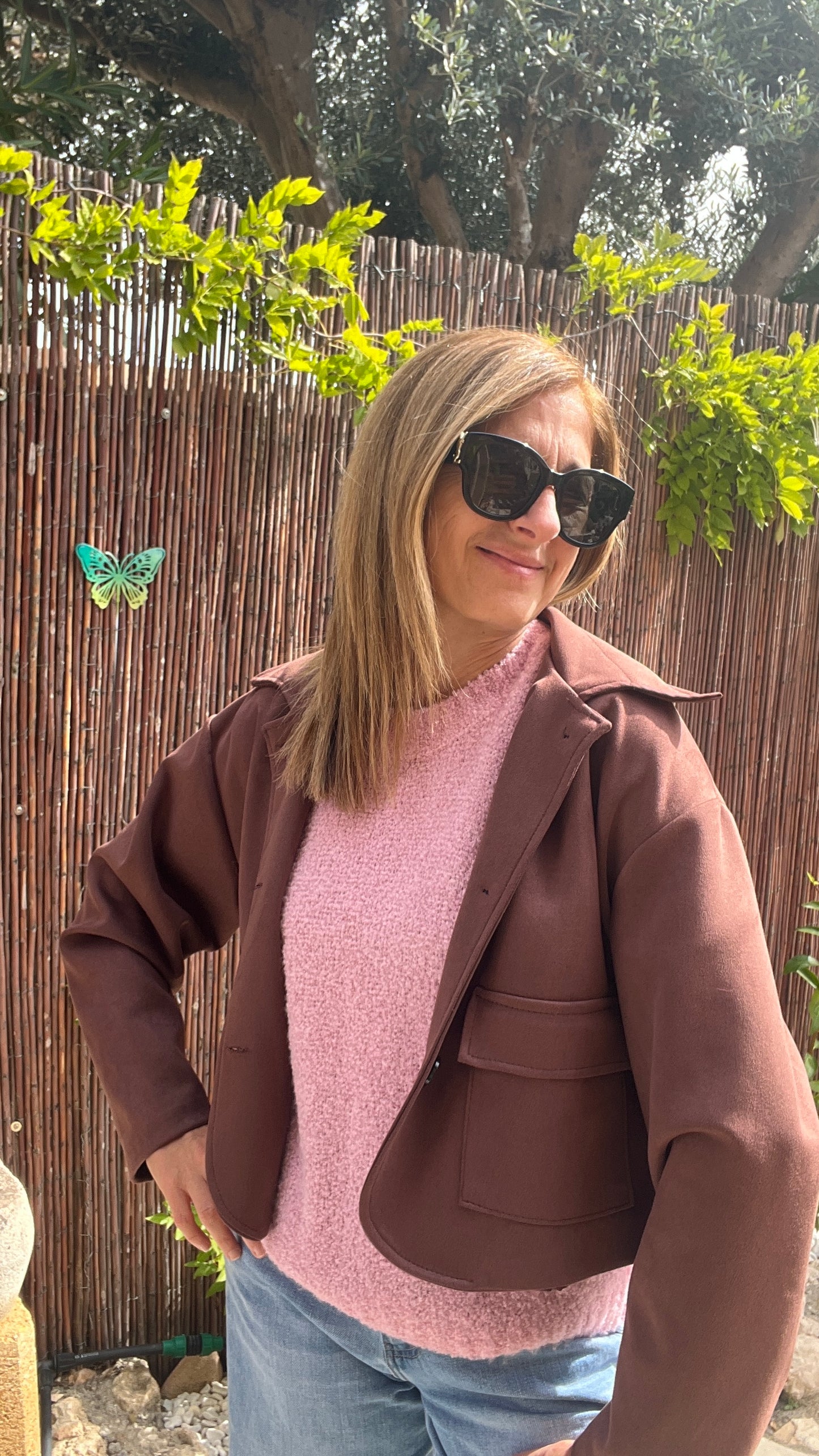 PULL ROSE SANS MANCHES "ZOE"