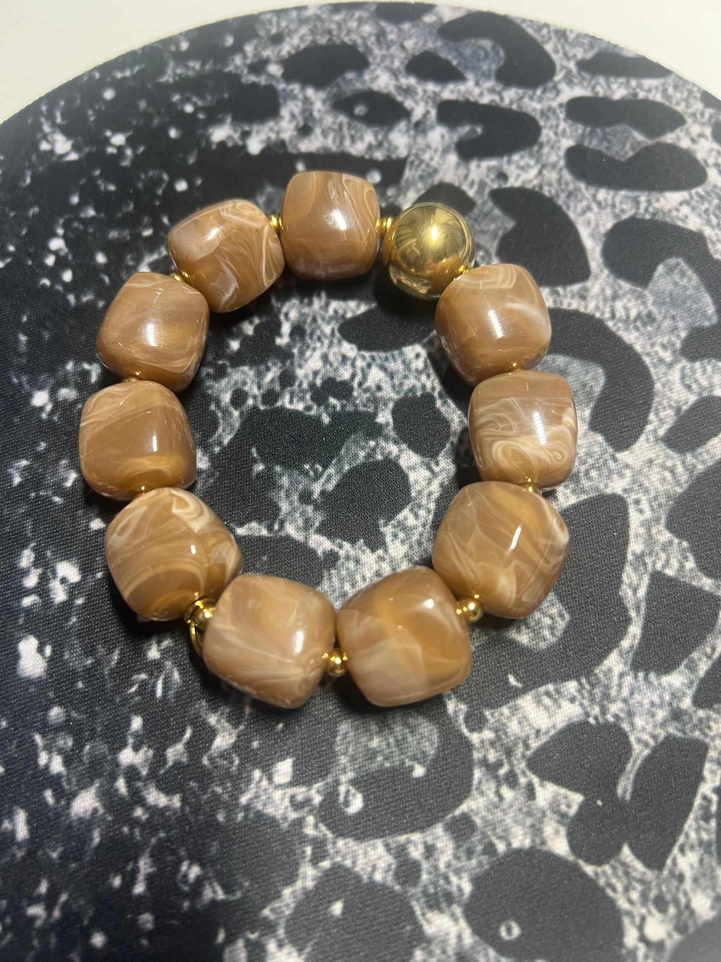 Bracelet boules "Beige"