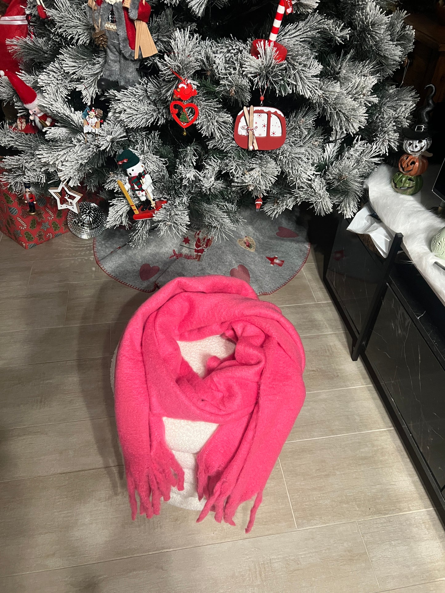 ECHARPE ROSE FLUO EPAISSE