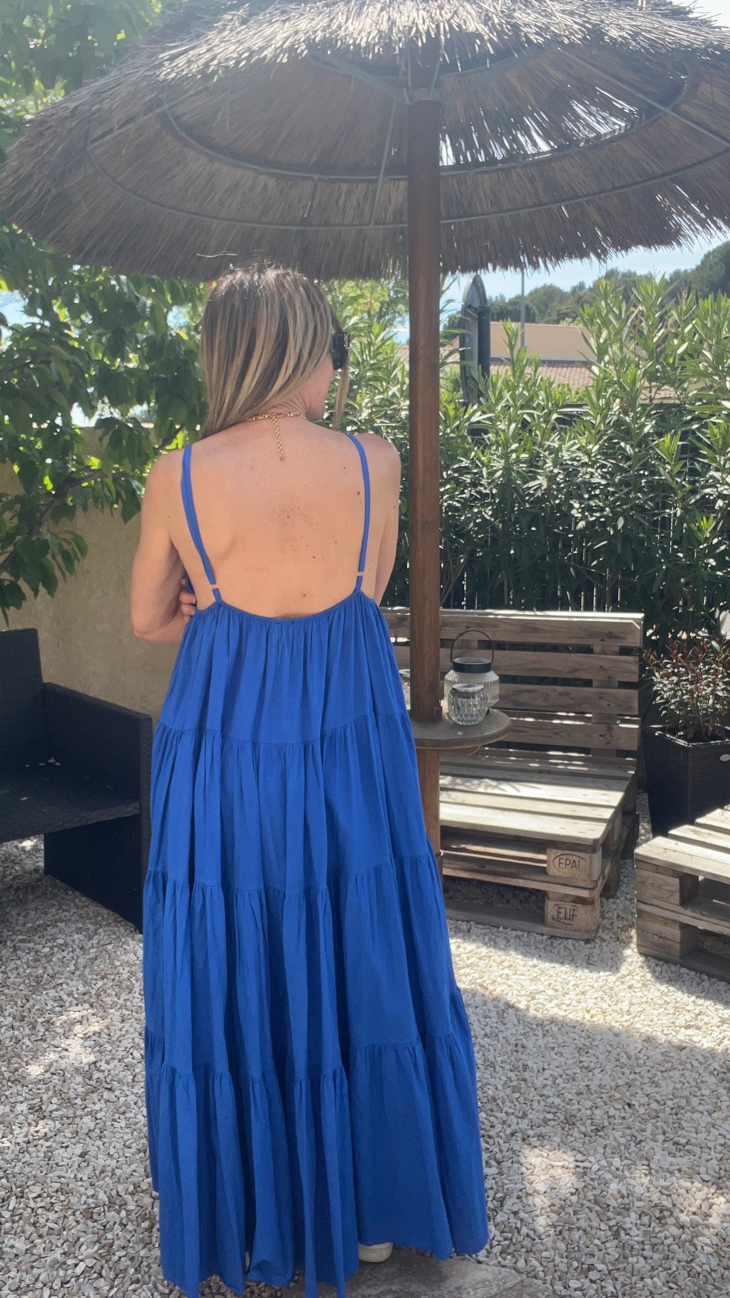 ROBE EN COTON SOLEIL BLEU ELECTRIQUE