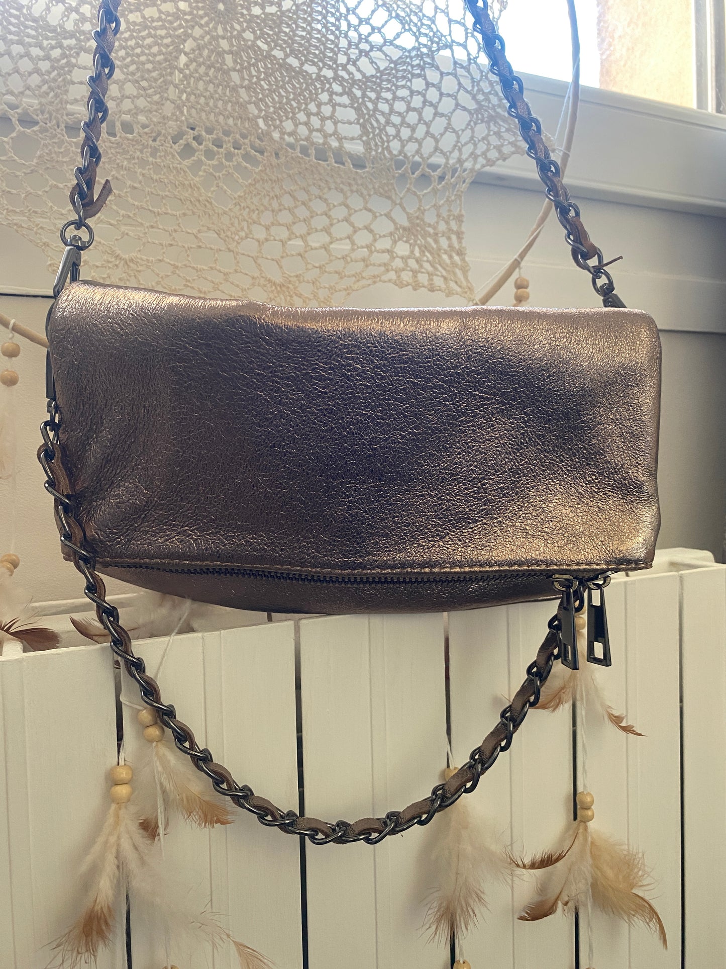 Pochette beige doré "Nina"