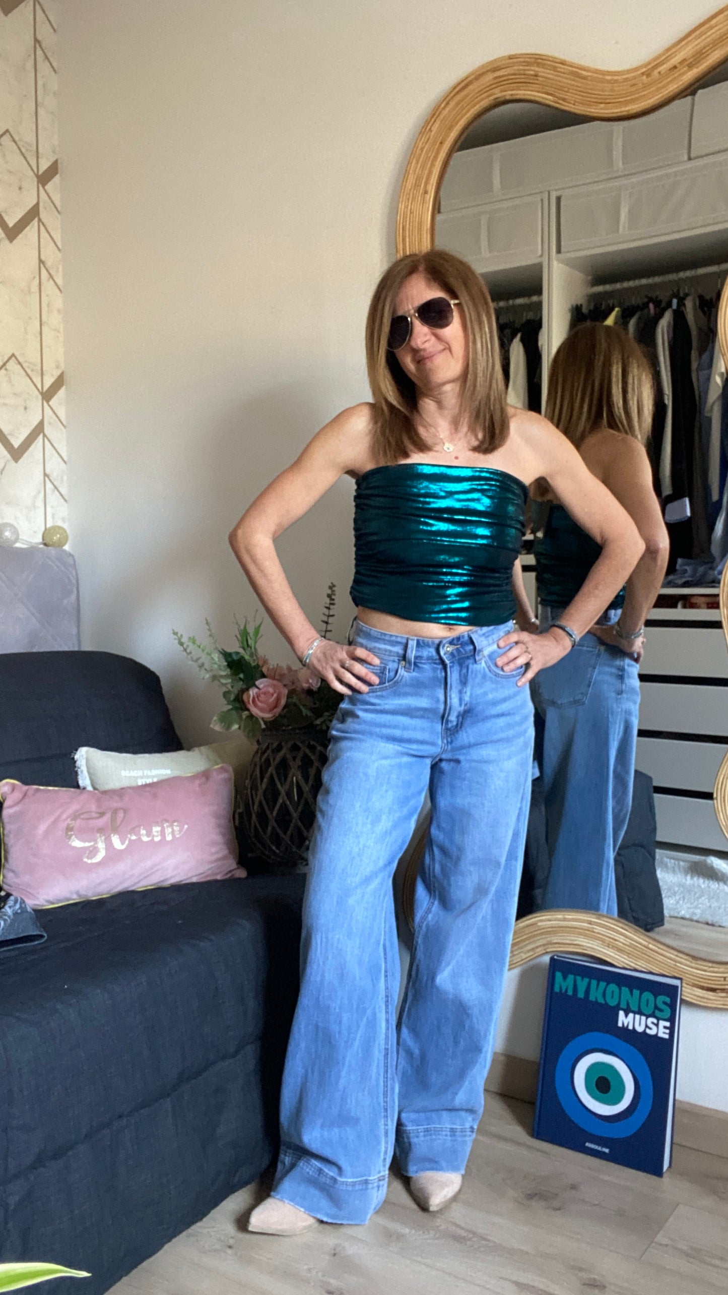 Top bleu brillant Kelly