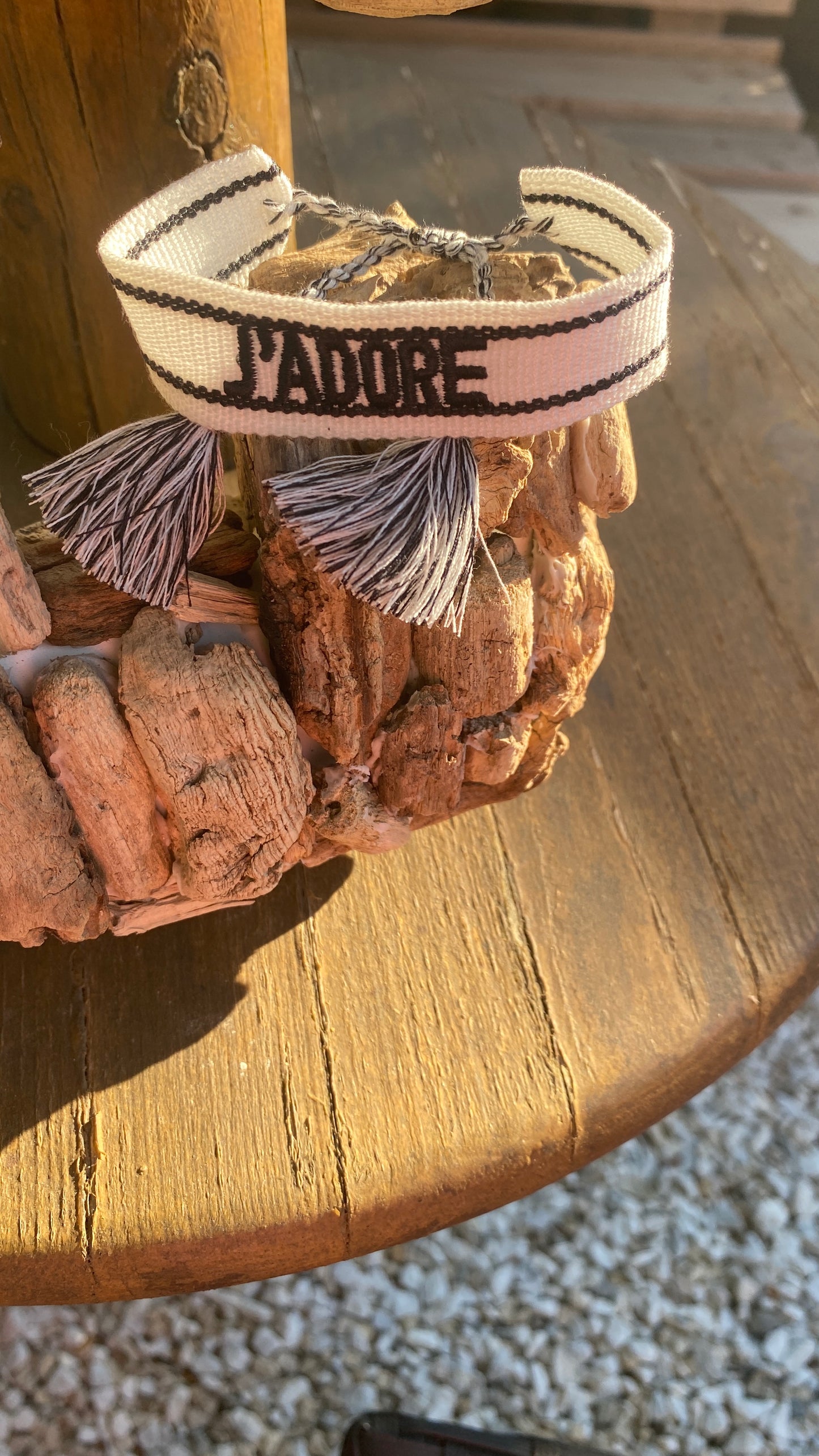 Bracelet Noir/Rose "j'adore"