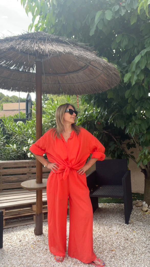 Pantalon fluide orange "RIO"
