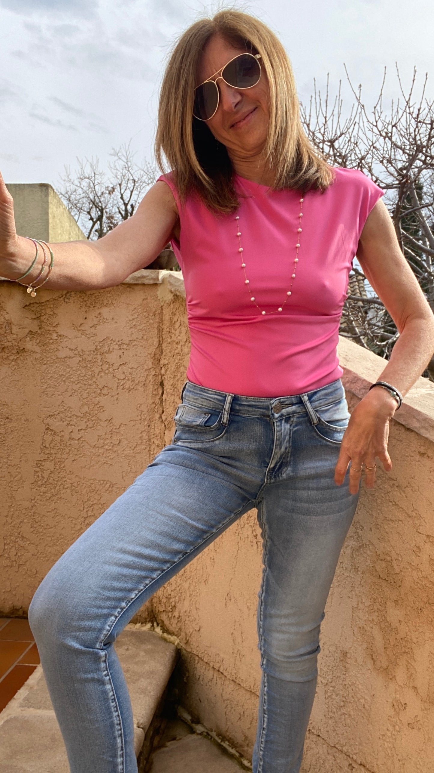 Body fuchsia dos nu "Bella"