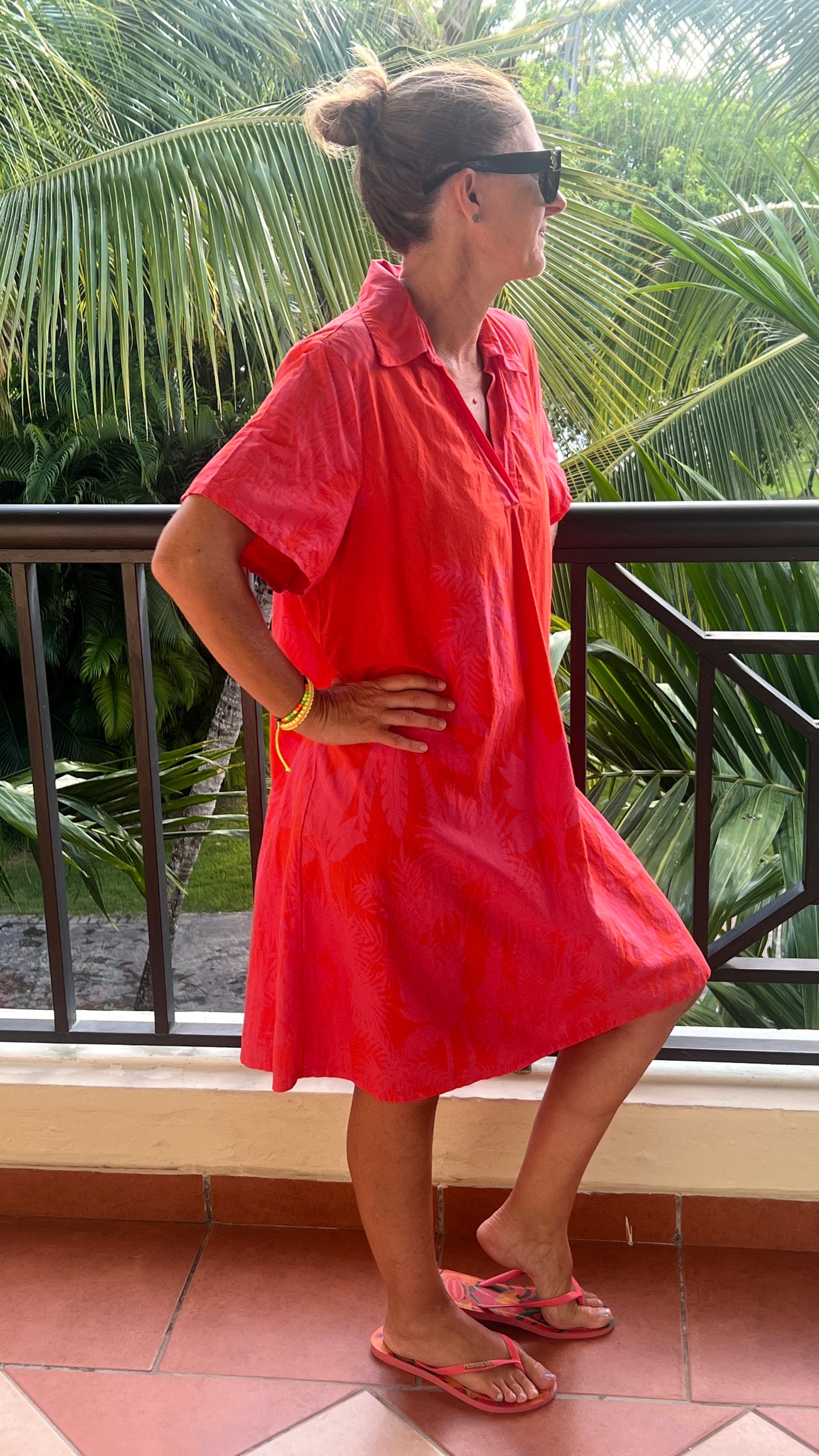 Robe orange & fuchsia "TROPIC"