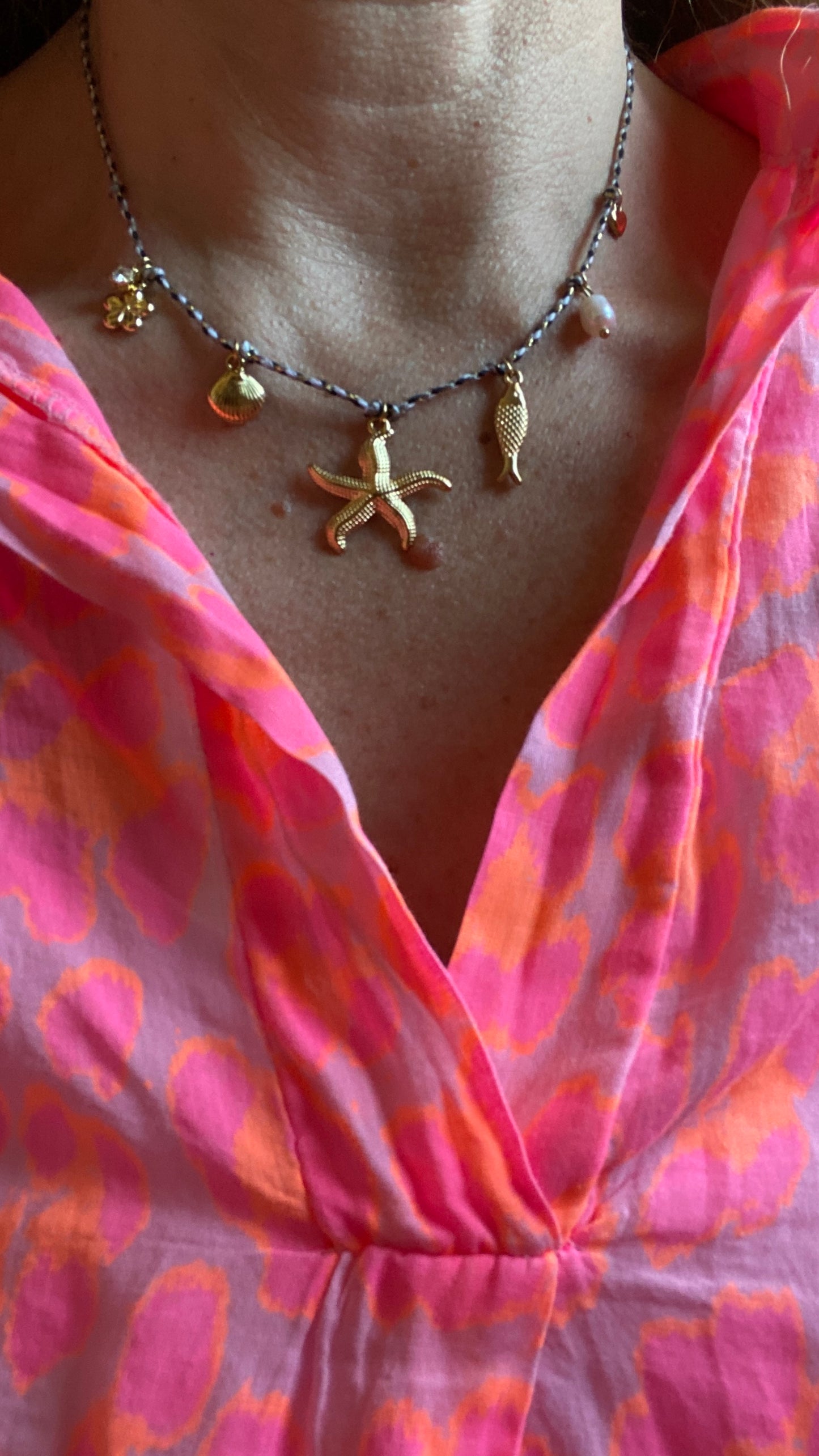 Collier cordon charm's "Sirena"