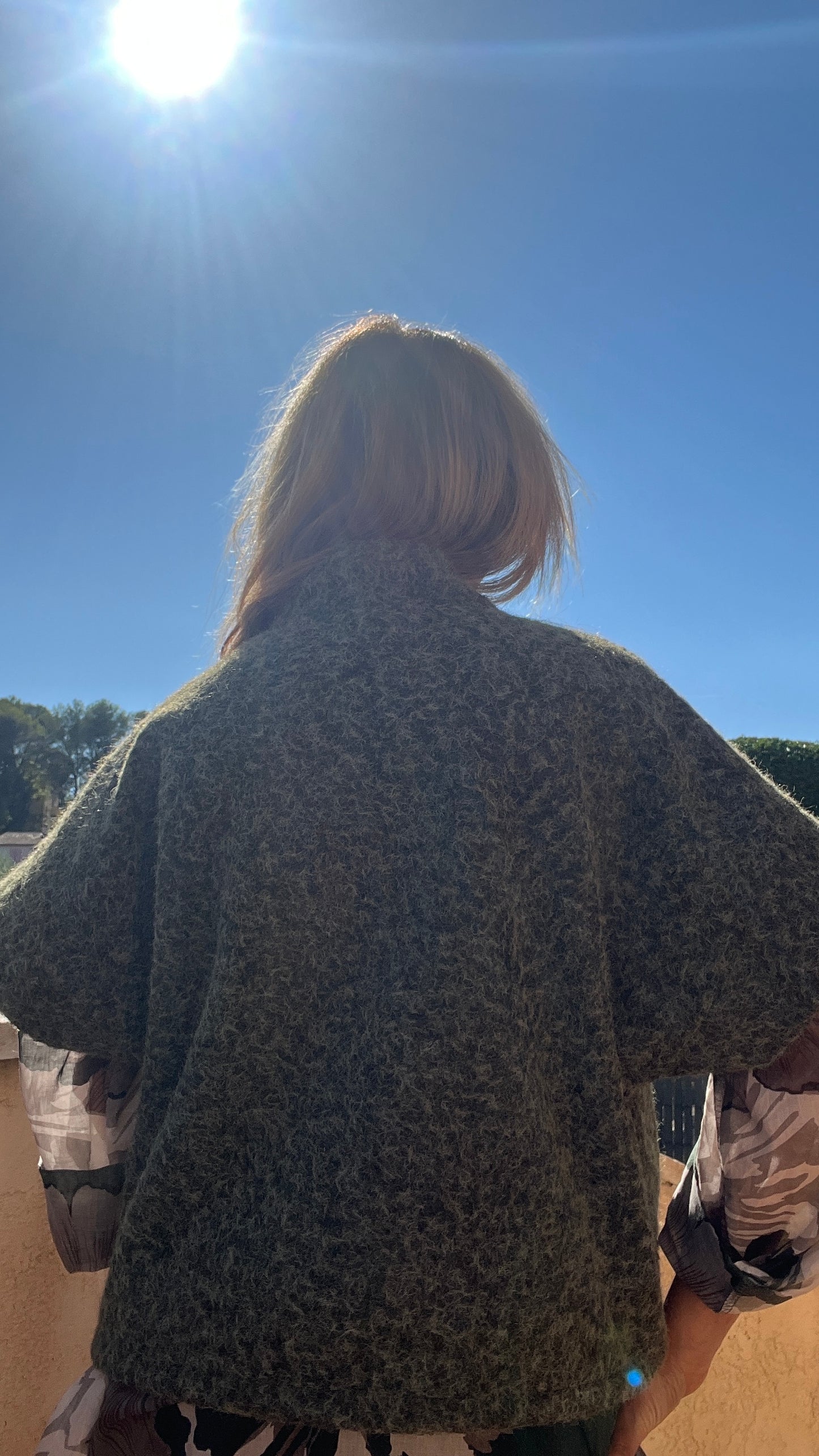VESTE KAKI MANCHES COURTES "SOLEIL"
