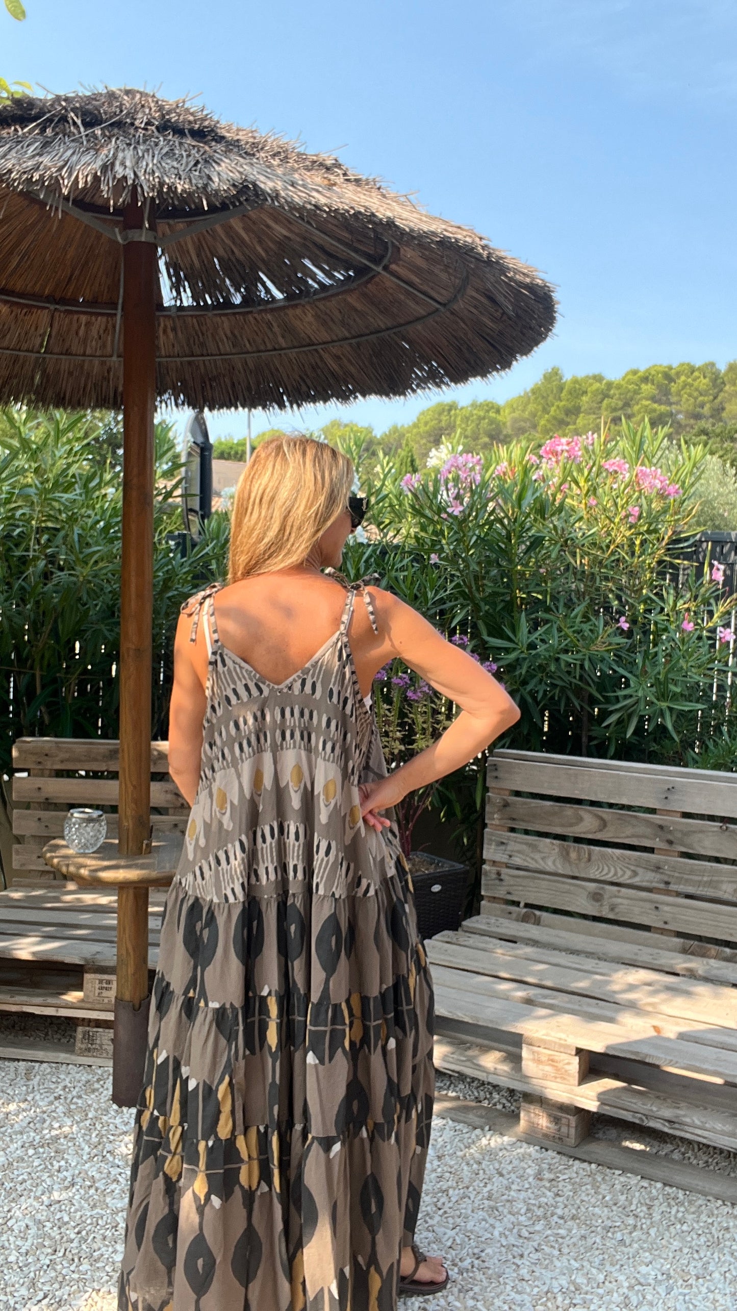 ROBE LONGUE CHOCOLAT/NOIRE "AUTOMNE"