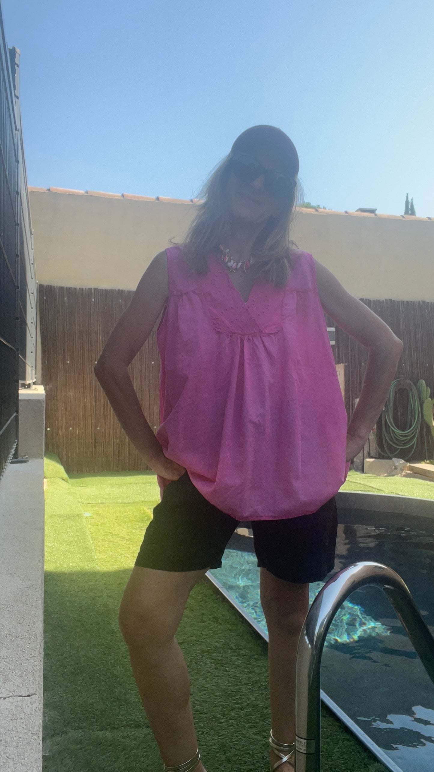 Chemisier/Tunique sans manches fuchsia " VEA"