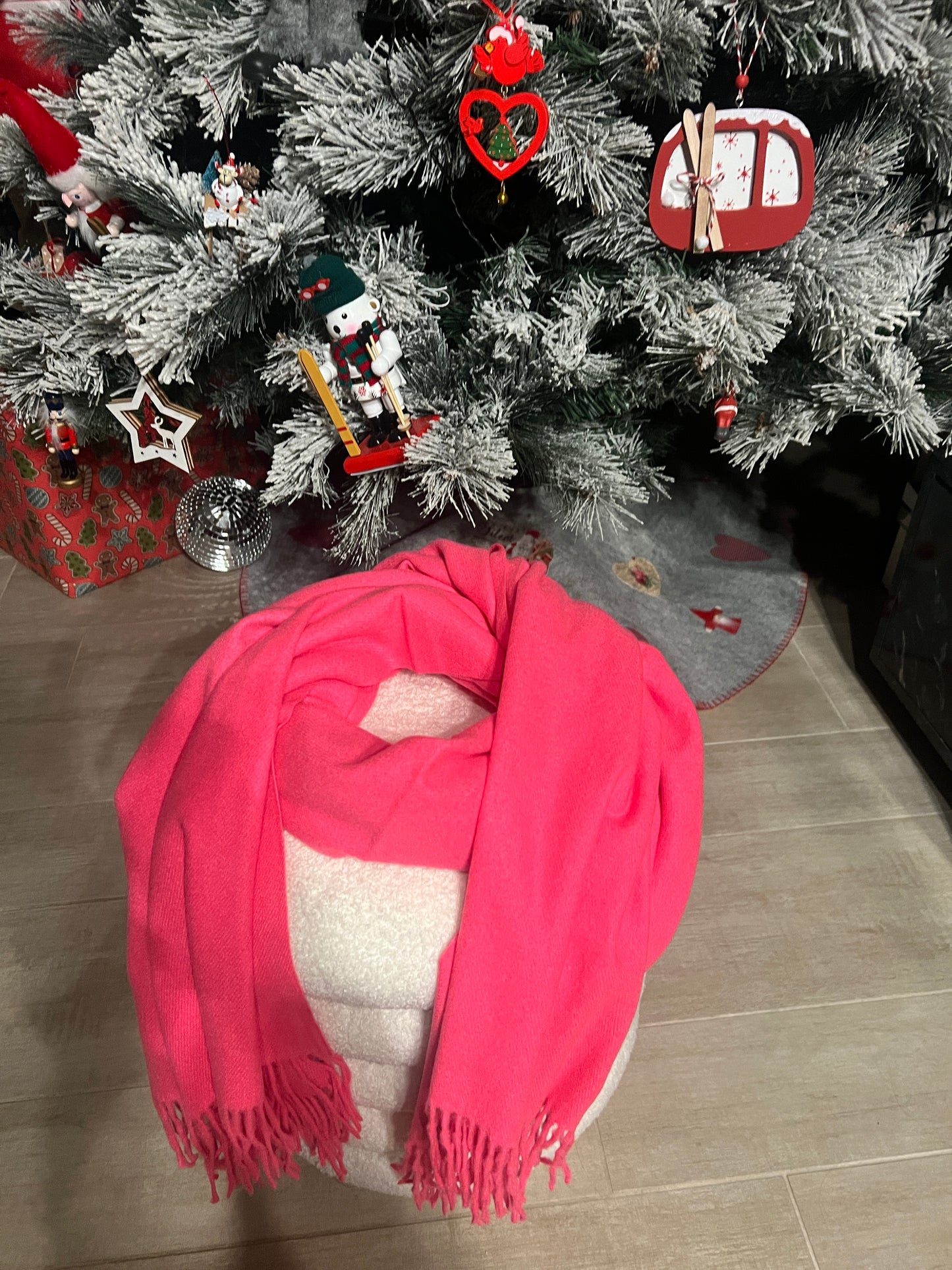 ECHARPE ROSE FLUO "CASHEMIRE"