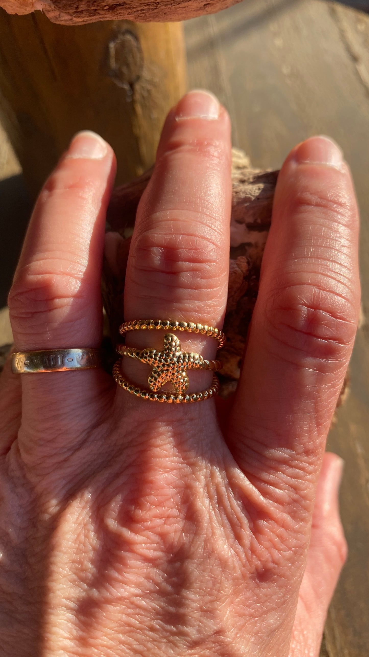 Bague doré "étoile de mer"