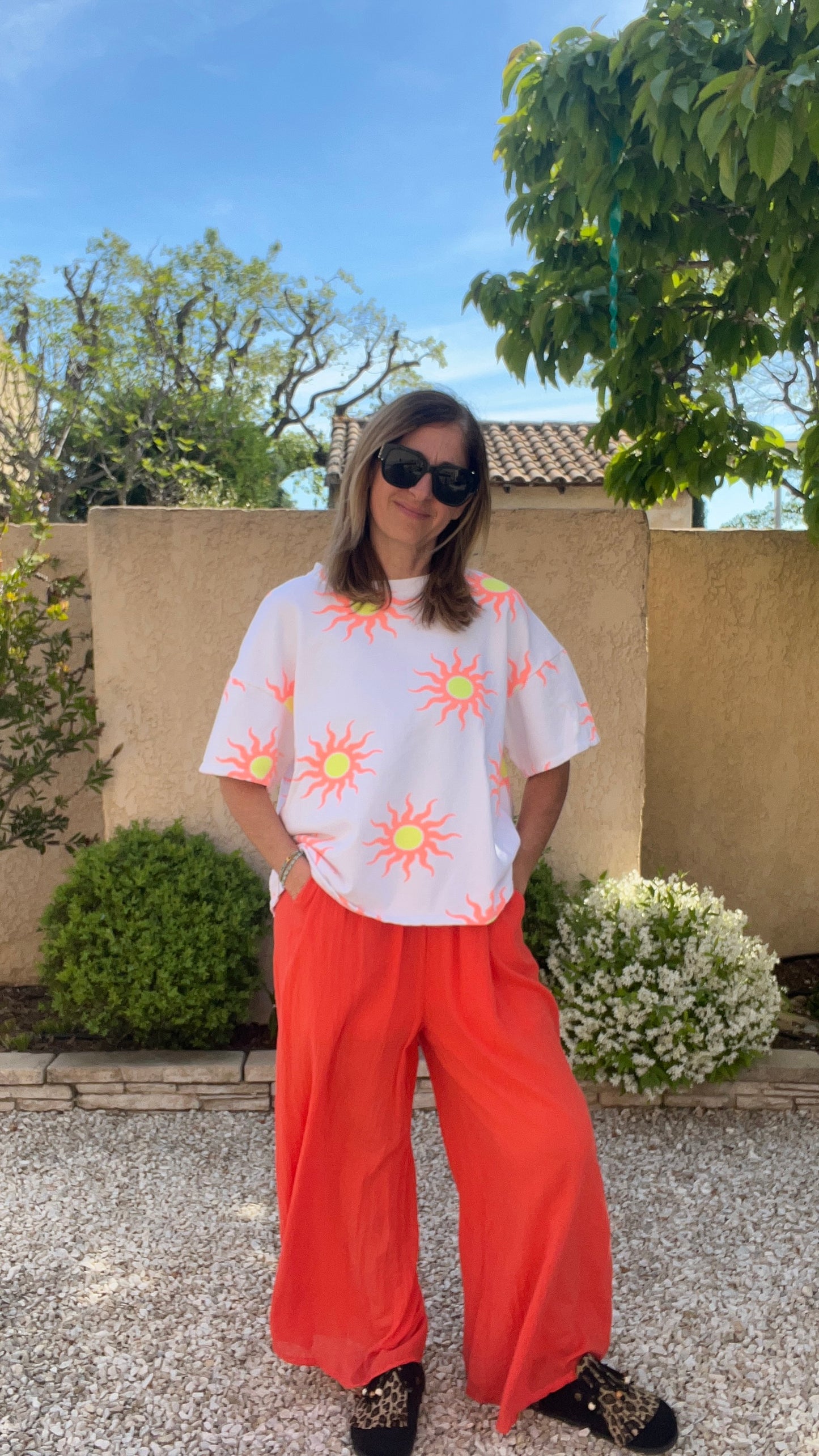 PANTALON FLUIDE ORANGE "SELENA"
