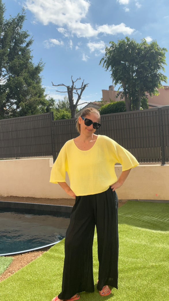Pantalon fluide noire "RIO"