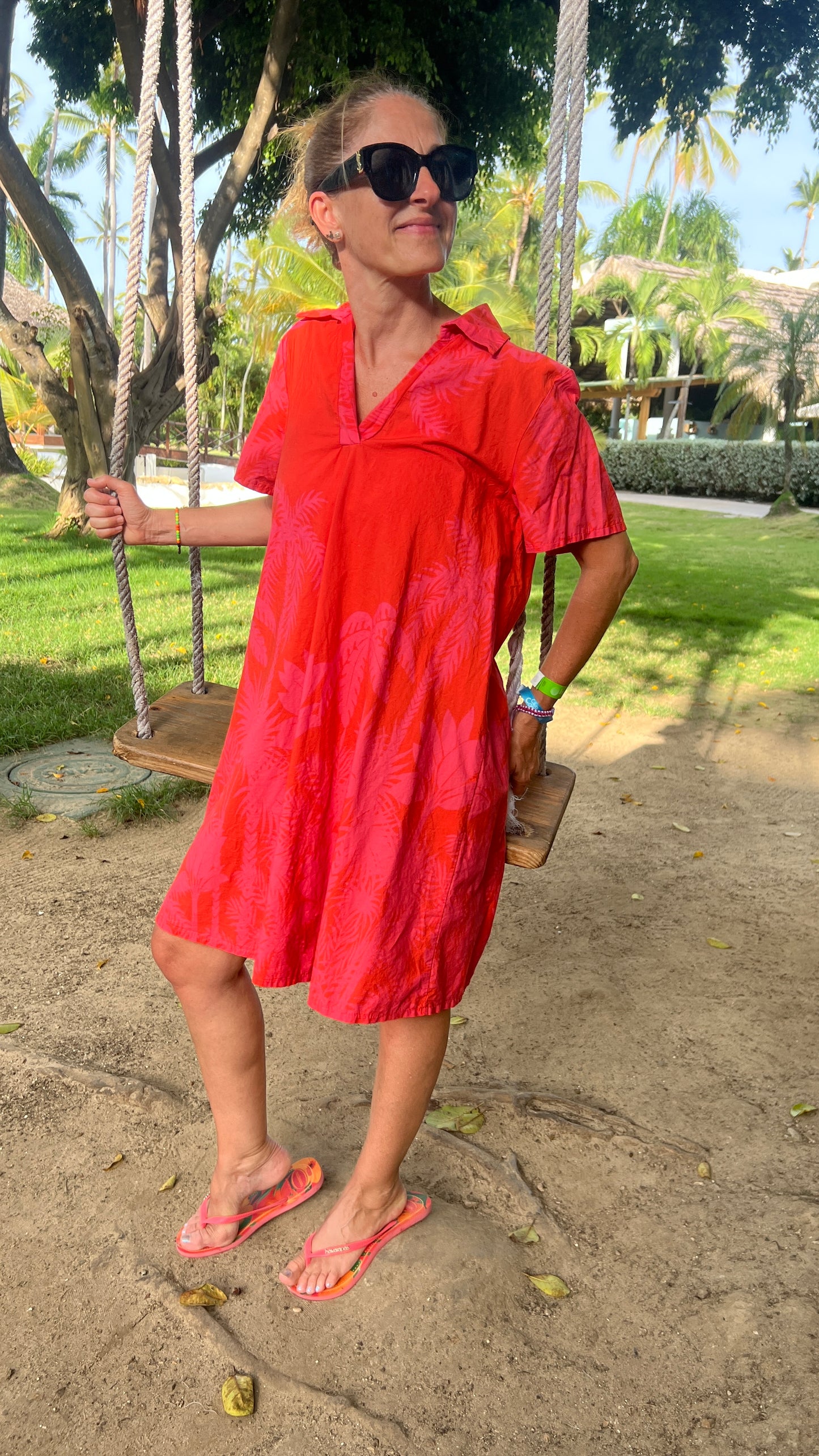 Robe orange & fuchsia "TROPIC"