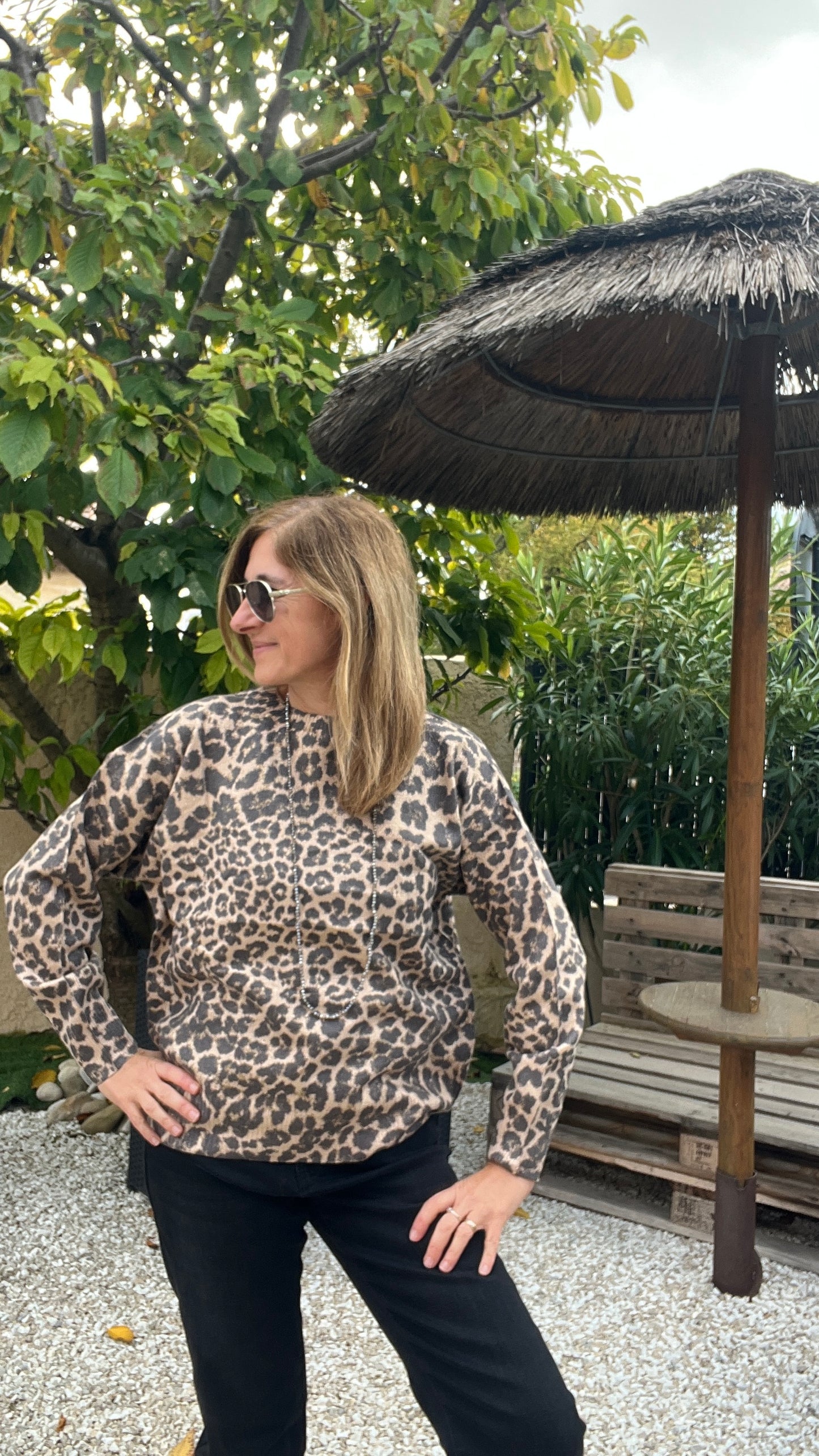 PULL MANCHES LONGUES LEOPARD