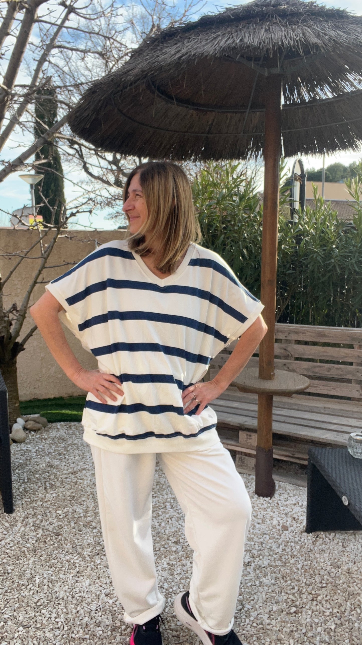 TEE-SHIRT/TUNIQUE RAYÉ BLEU MARINE