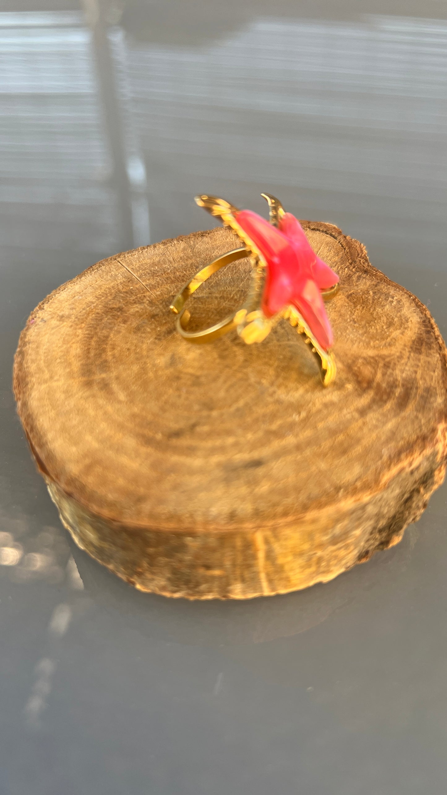 bague fuchsia "étoile de mer"