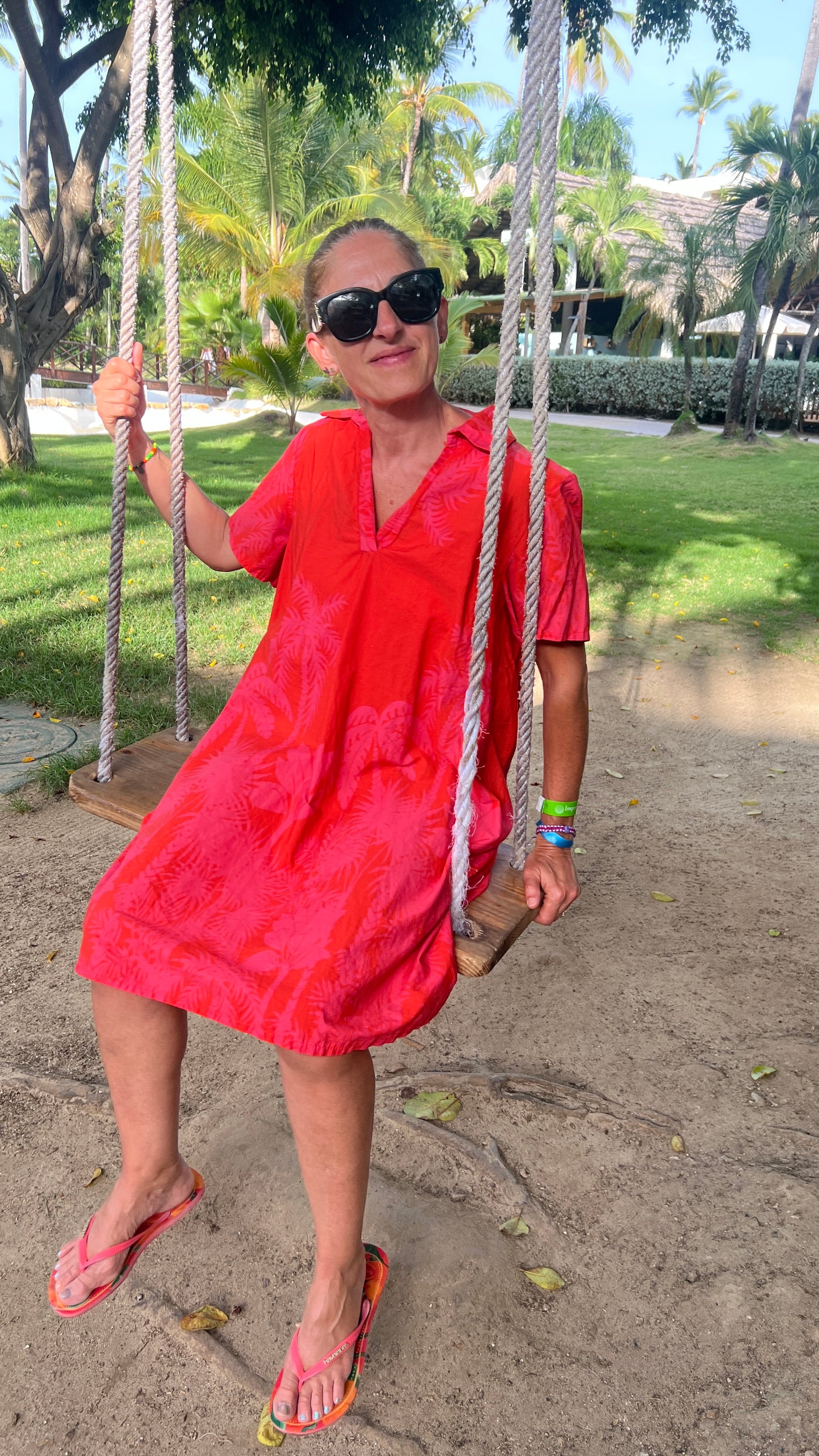Robe orange & fuchsia "TROPIC"