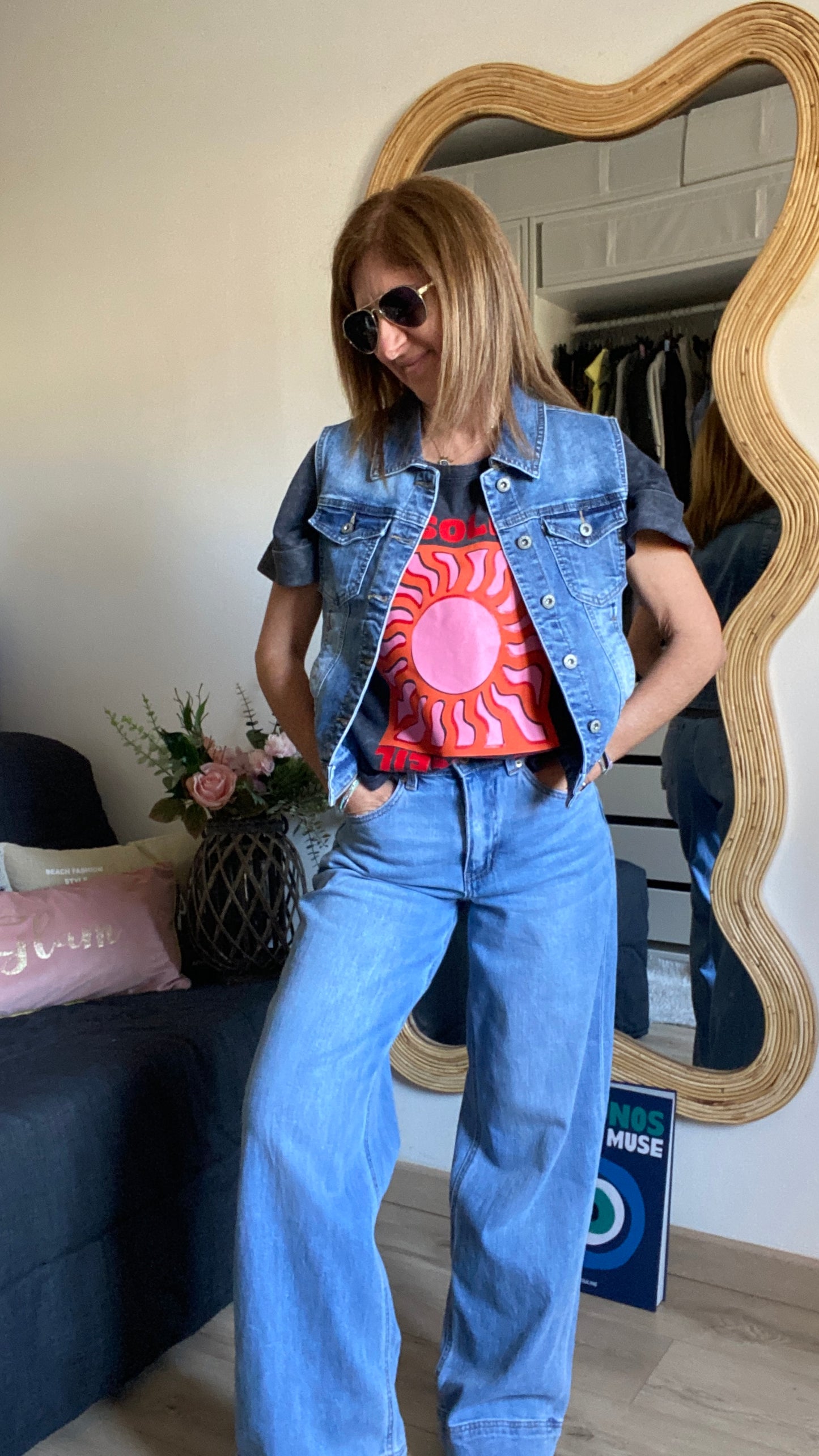 Tee-shirt gris "Soleil"