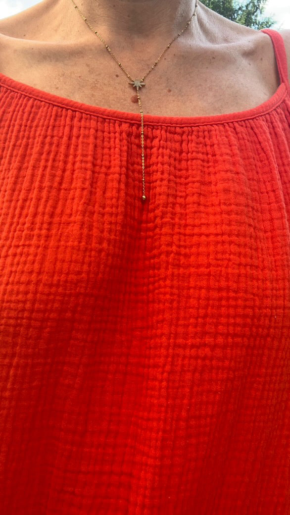 Robe orange "gaze de coton"