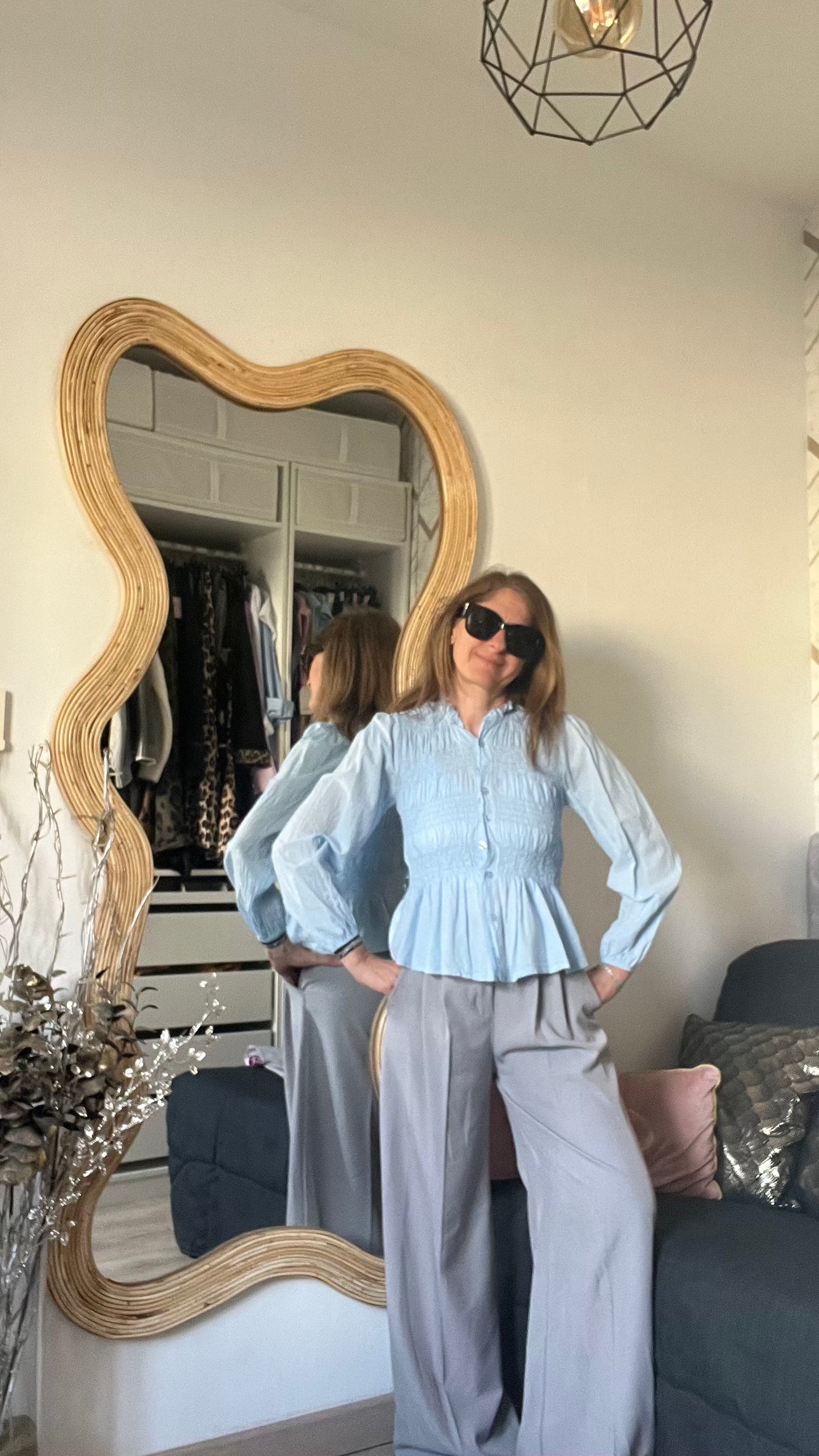 Blouse bleue "Printemps"