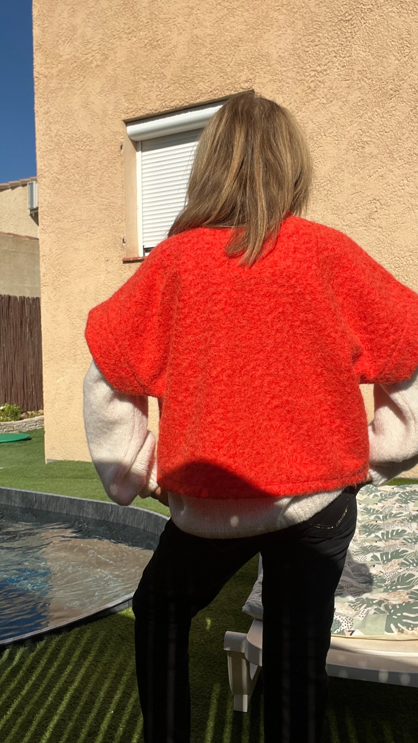 VESTE ORANGE MANCHES COURTES "SOLEIL"