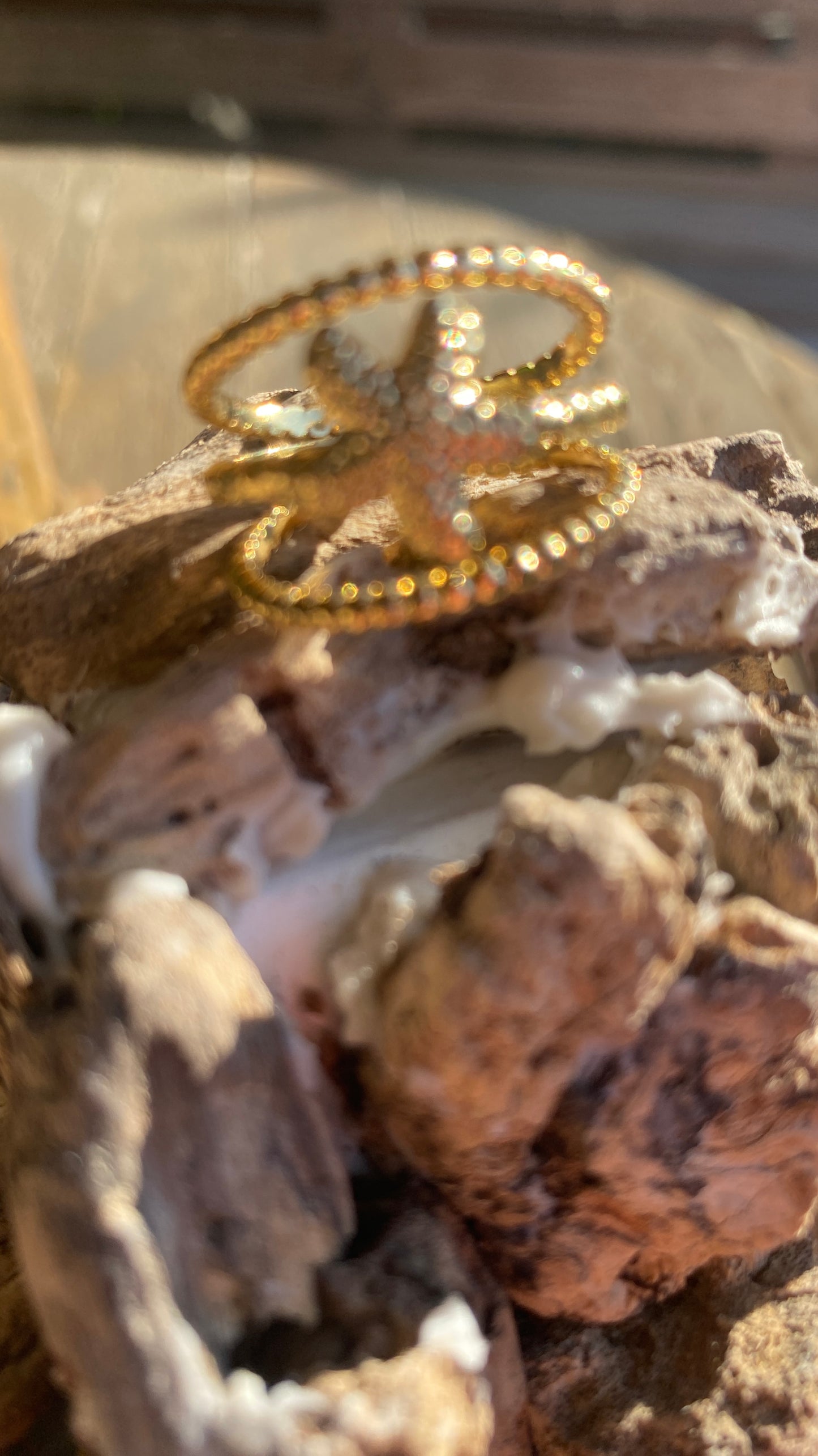 Bague doré "étoile de mer"