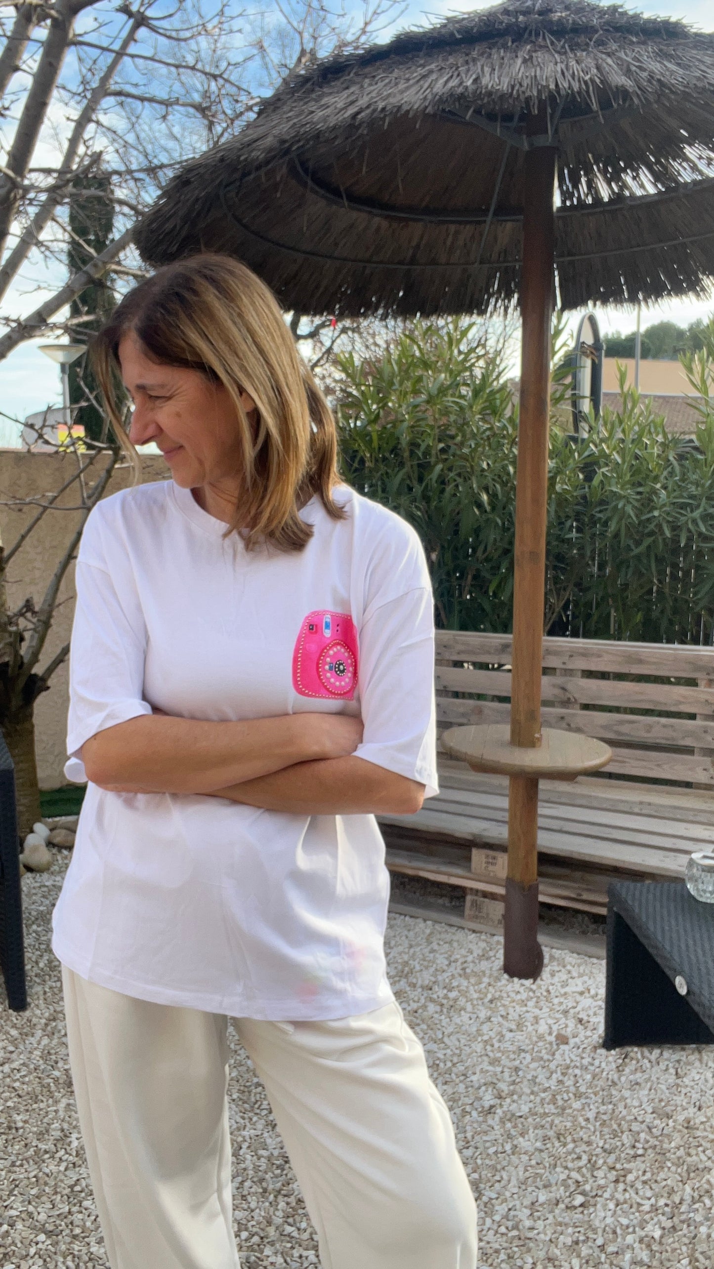 TEE-SHIRT BLANC AZUR