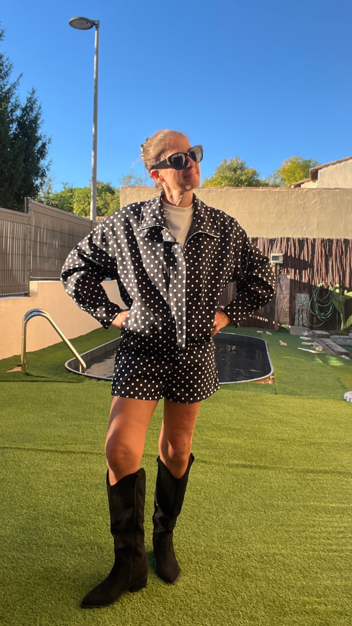 SHORT NOIR A POIS BLANC