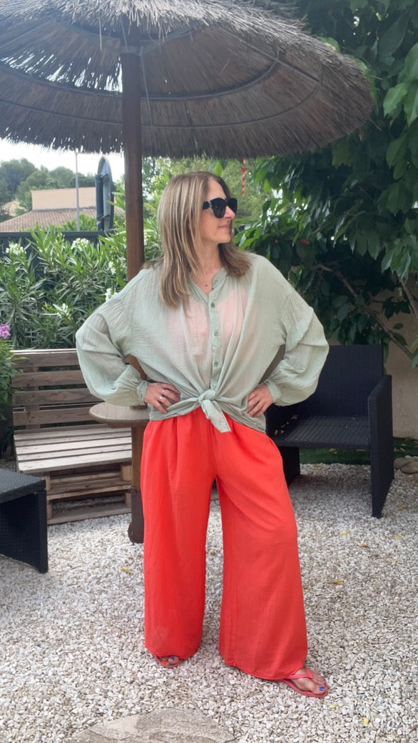 Pantalon fluide orange "RIO"