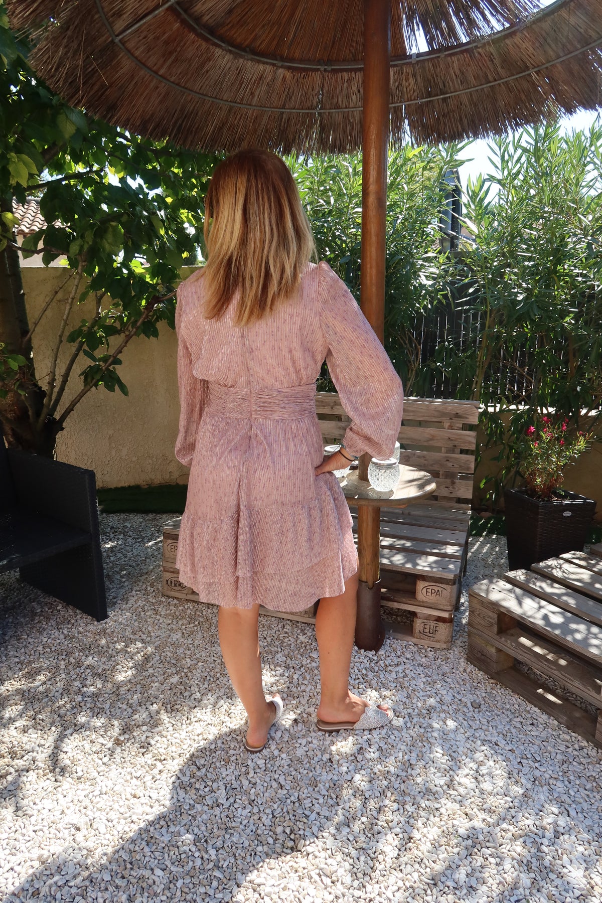 ROBE ROSE PAILLETEE