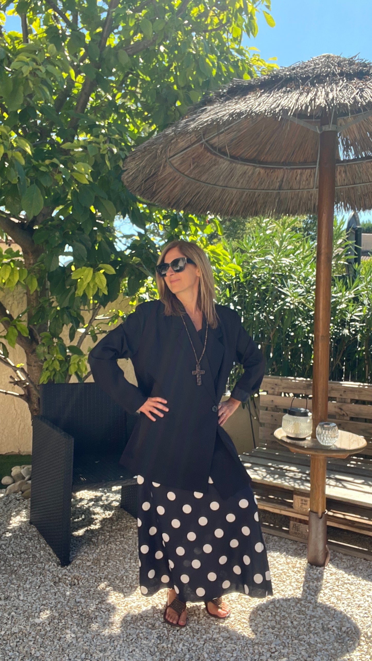BLAZER NOIR CROISE OVERSIZE "ELISE"