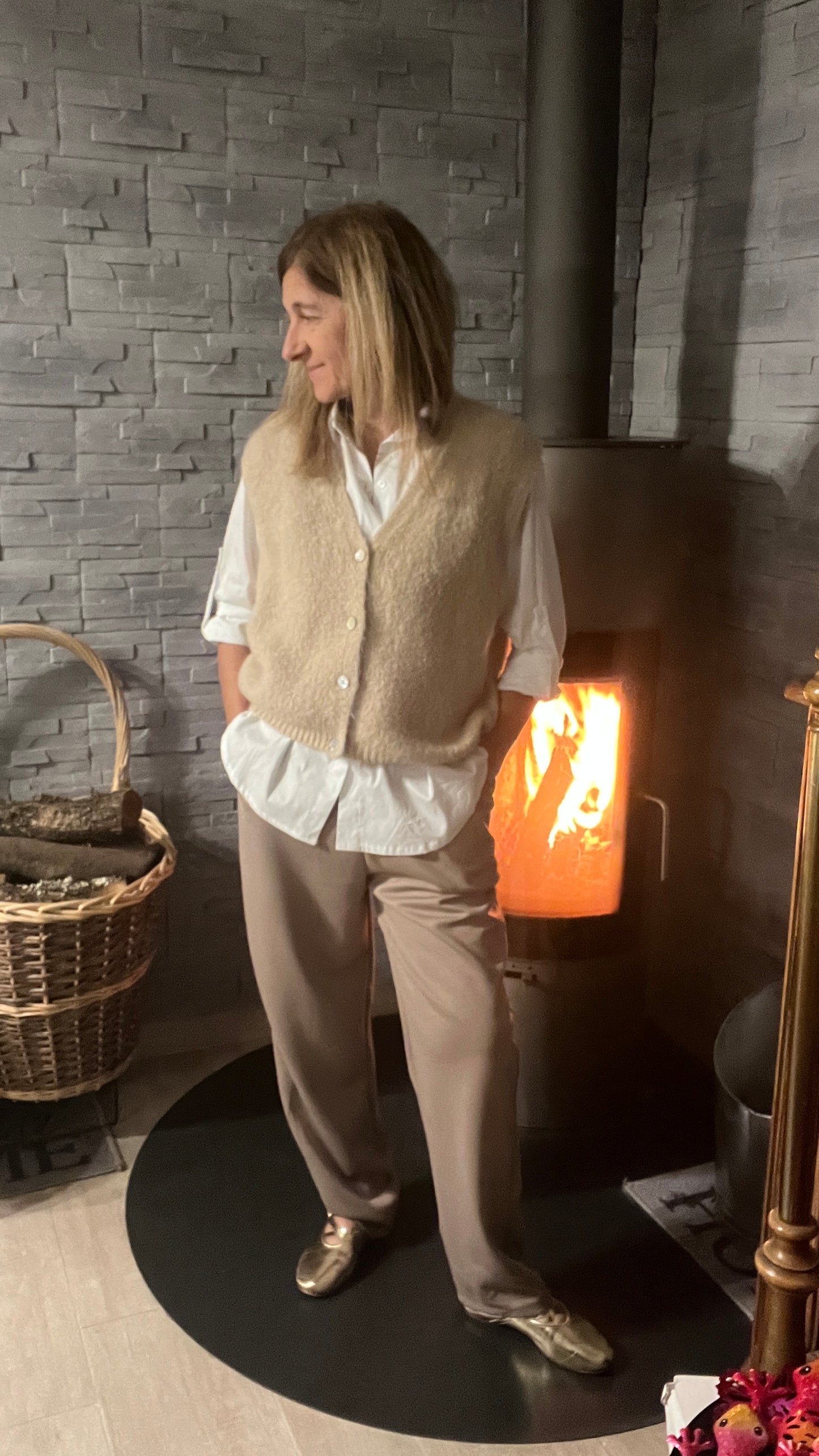 PANTALON DECONTRACTE TAUPE