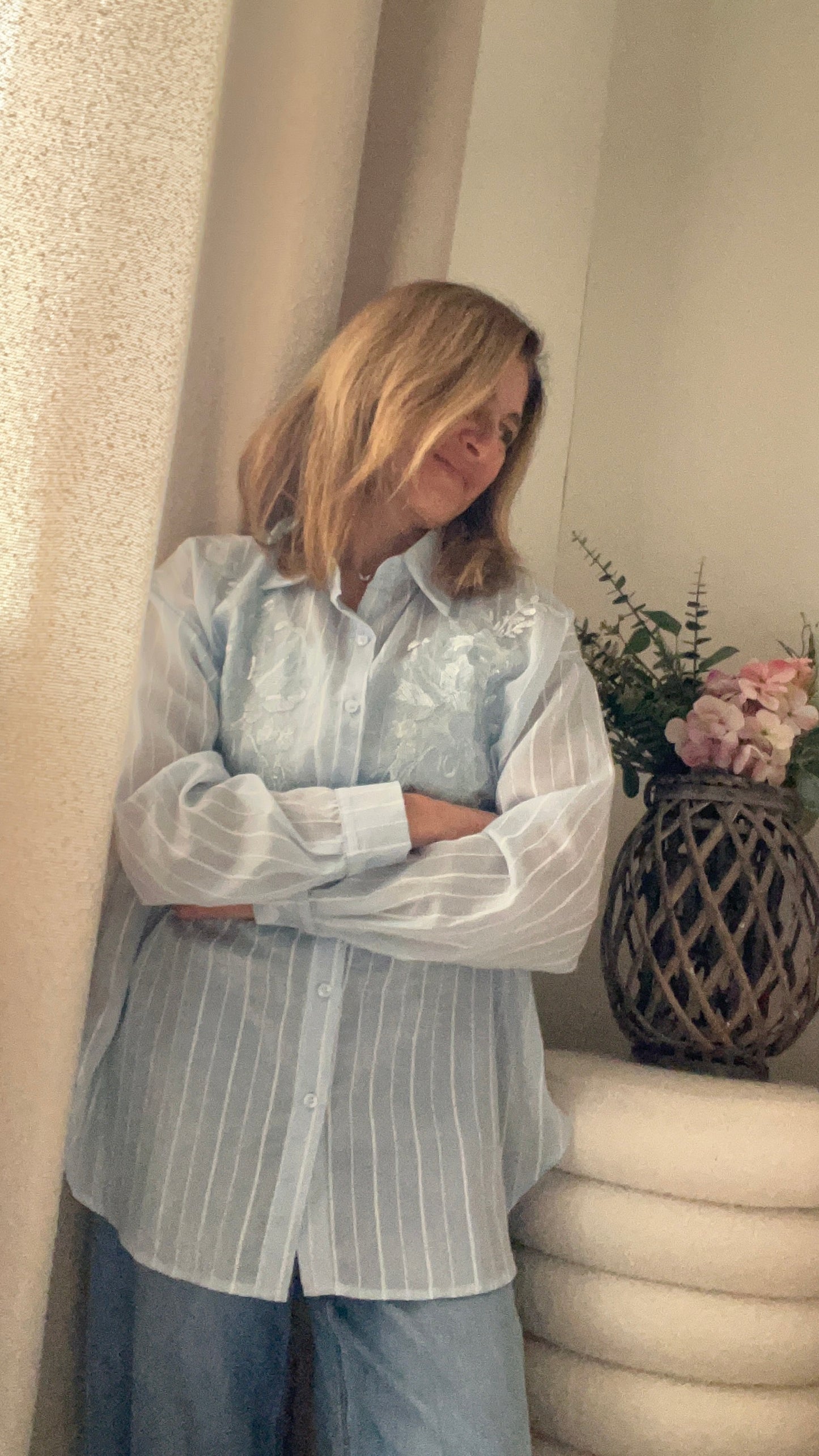 CHEMISIER BRODE & MINIS SEQUINS "ELINA"