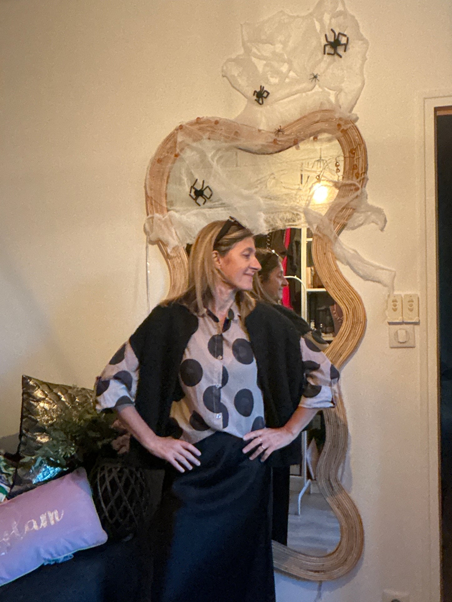 JUPE LONGUE NOIR "SATIN"